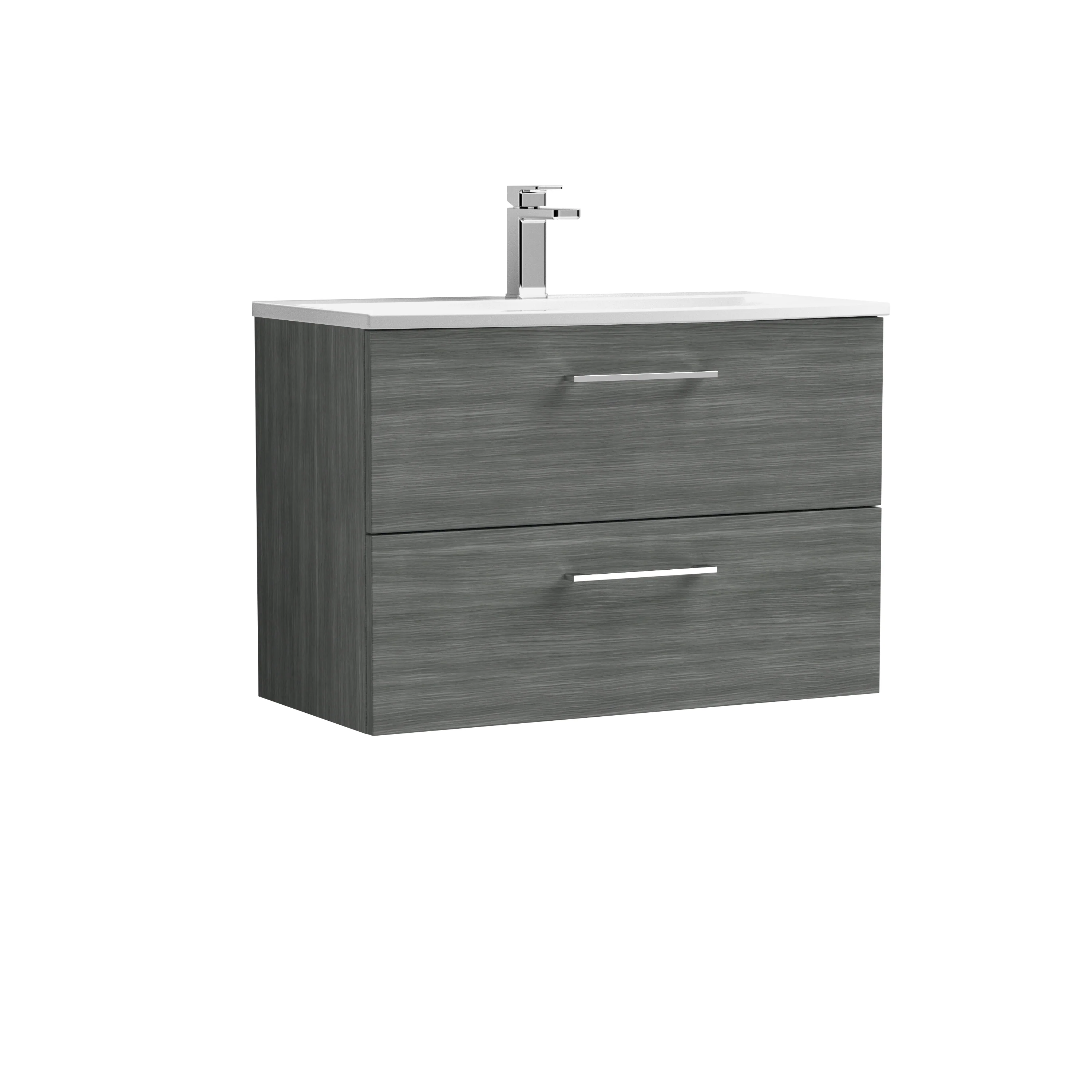Nuie Arno 800mm Wall Hung 2-Drawer Vanity & Basin 4 - Anthracite