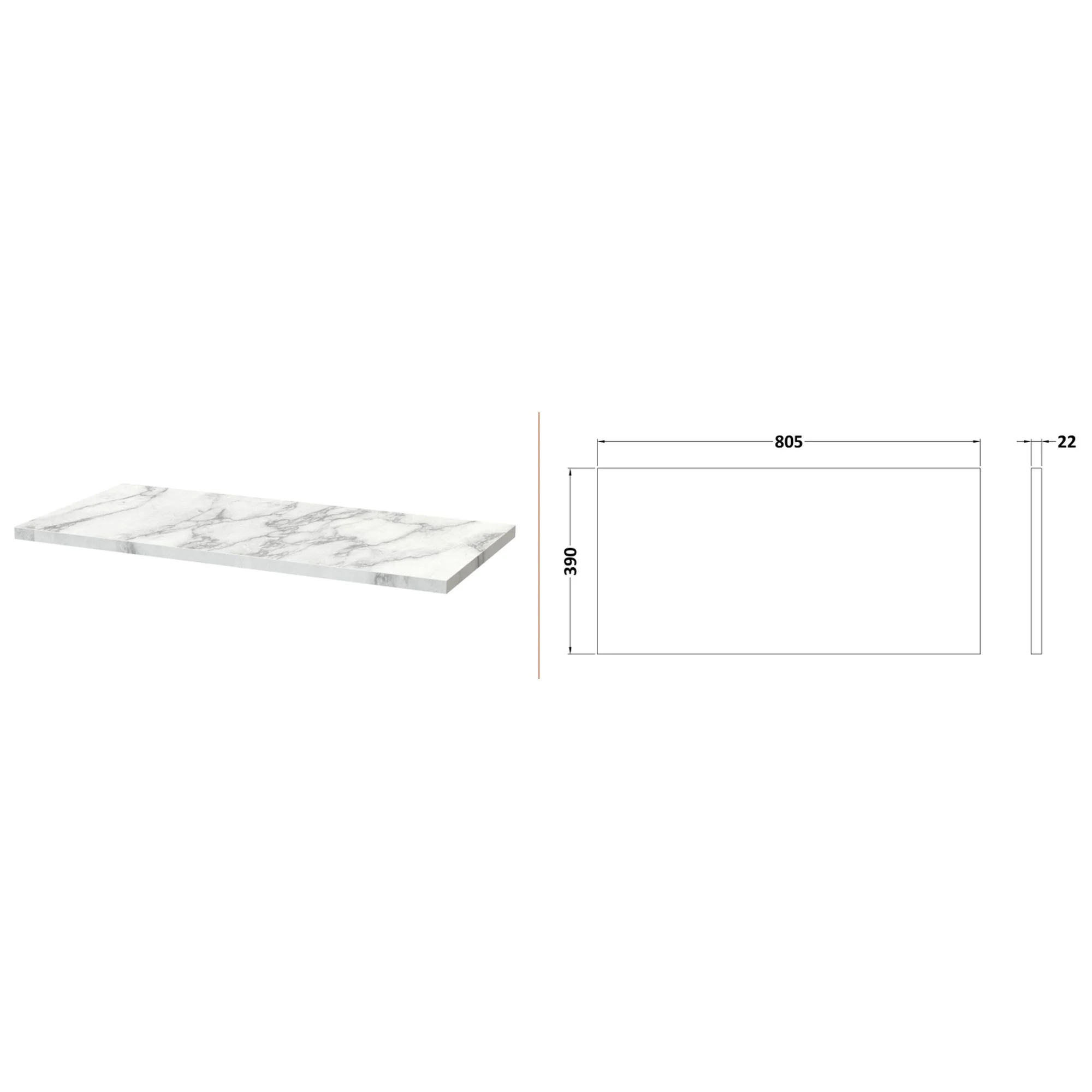 Nuie Arno 800mm Wall Hung 2-Drawer Vanity & Laminate Worktop - Anthracite Woodgrain - Image 3