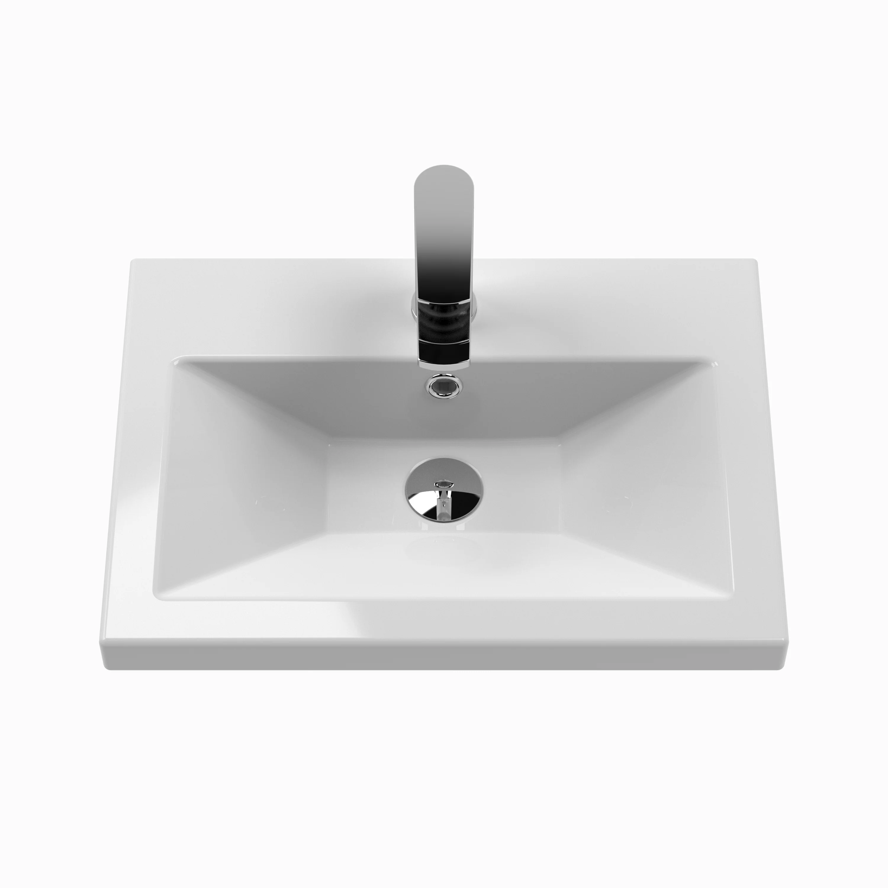 Nuie Arno Compact 500mm Floor Standing 2-Door Vanity & Ceramic Basin - Bleached Oak - Image 2