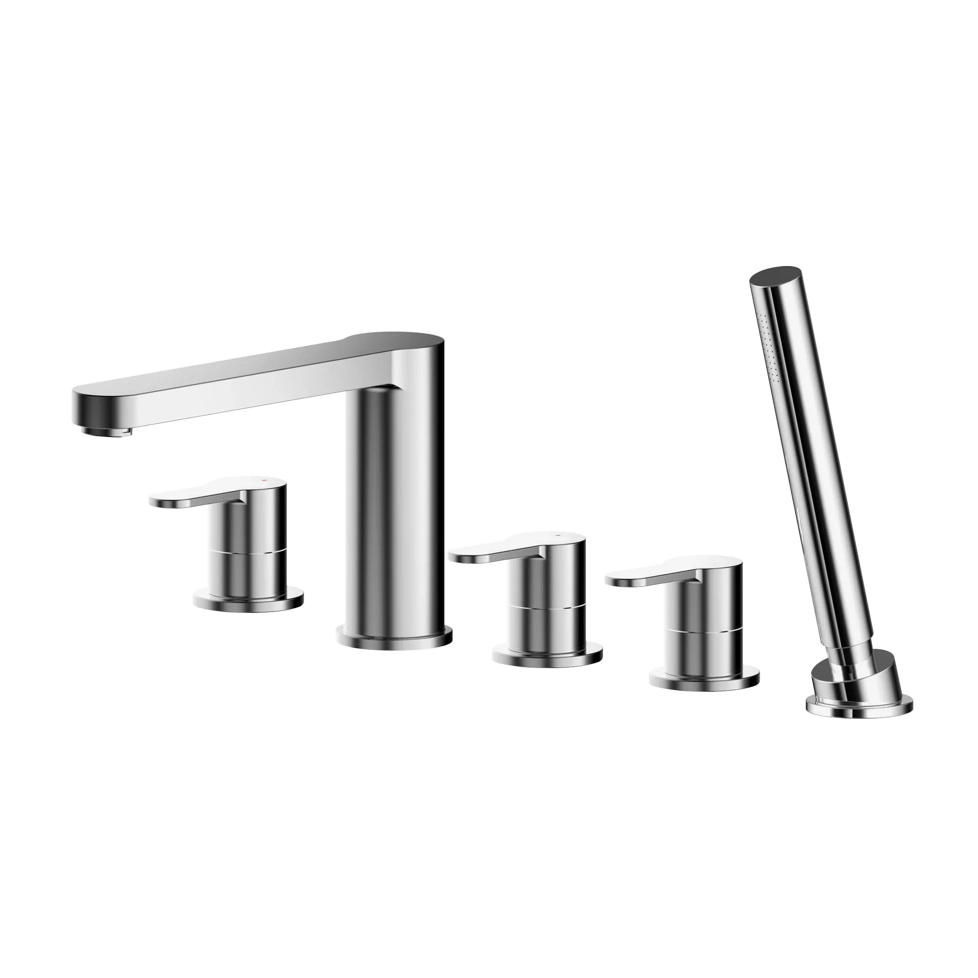 Nuie Arvan  Deck Mounted 5 Tap Hole Bath Shower Mixer - Chrome - Image 2