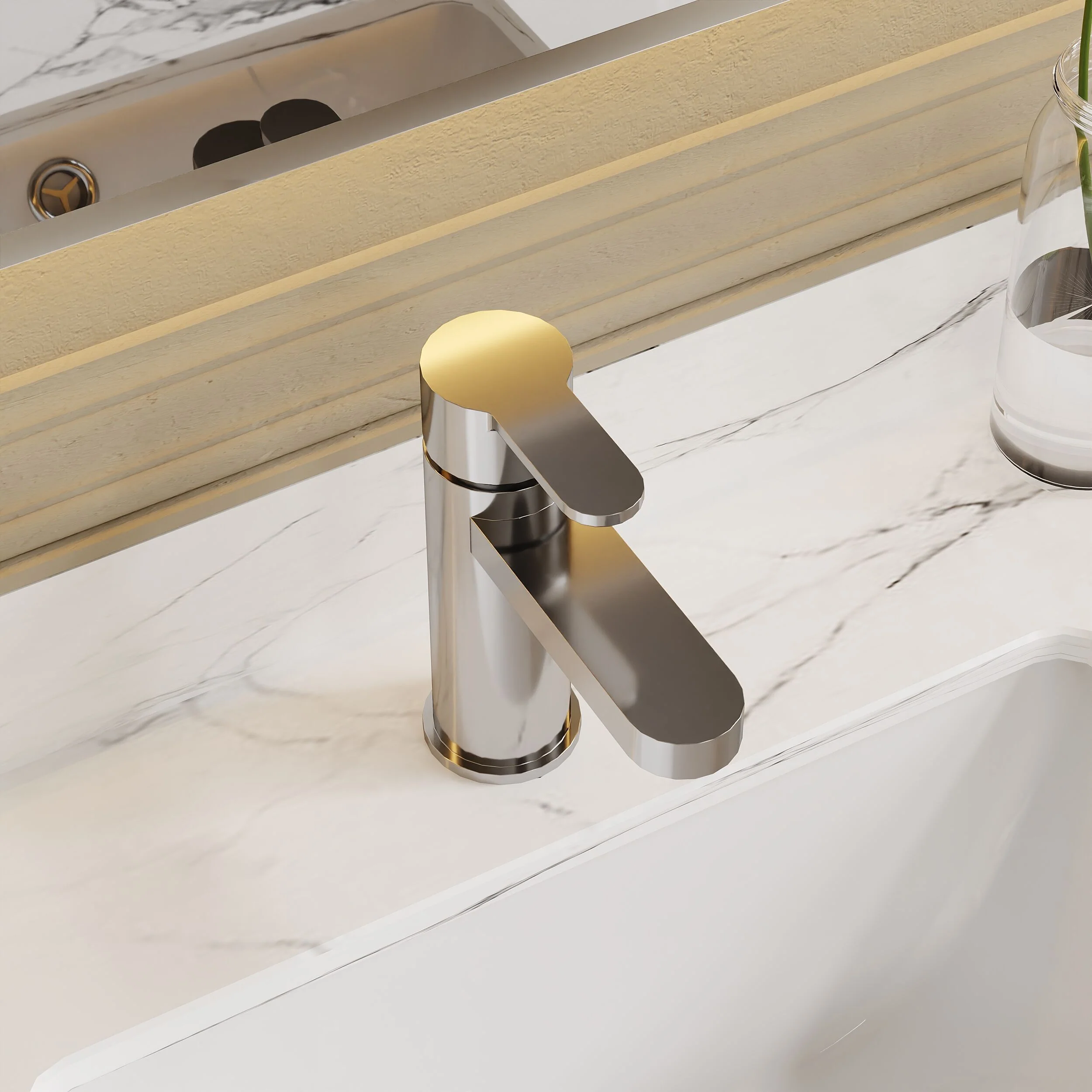 Nuie Arvan Eco Mono Basin Mixer With Push Button Waste - Chrome