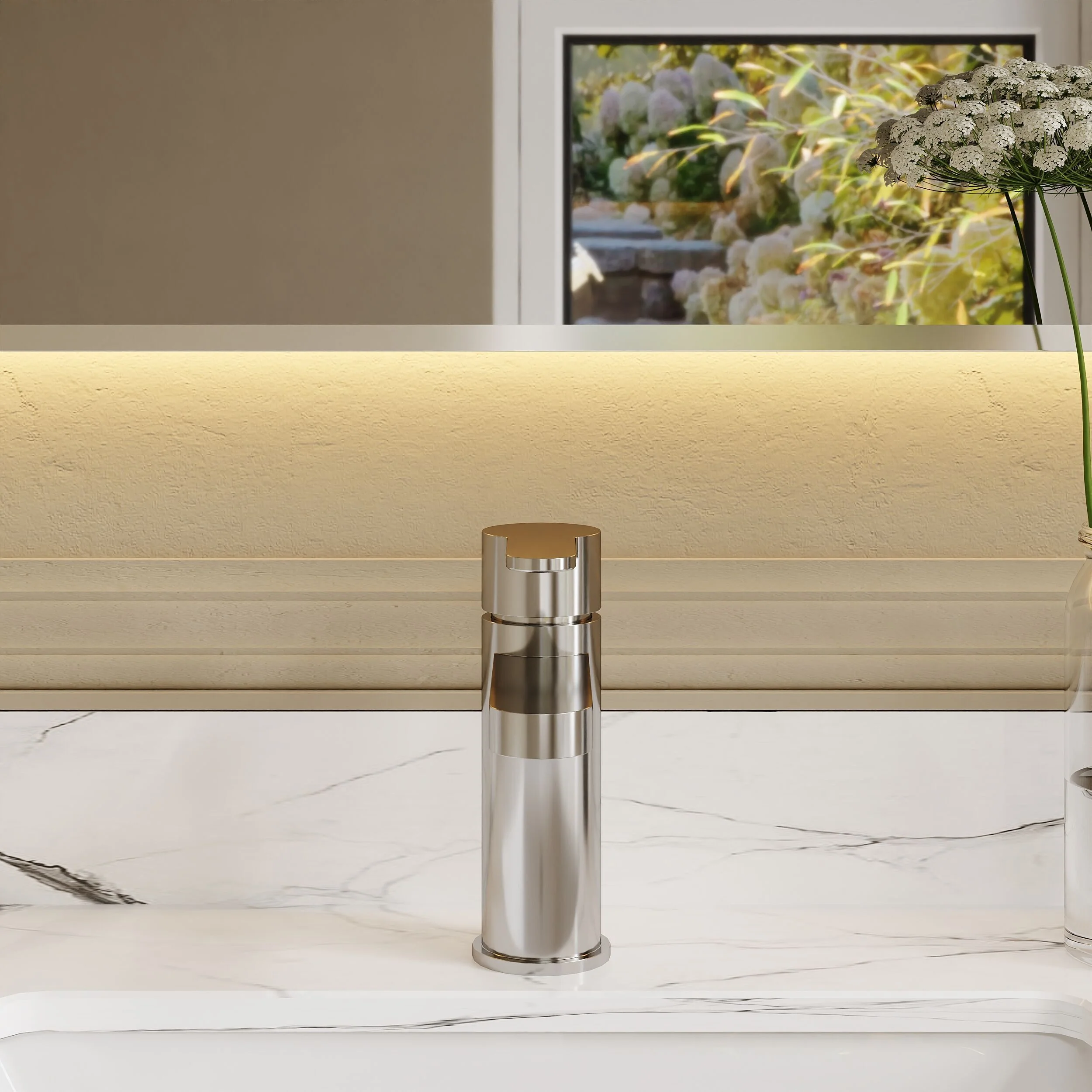 Nuie Arvan Eco Mono Basin Mixer With Push Button Waste - Chrome - Image 3