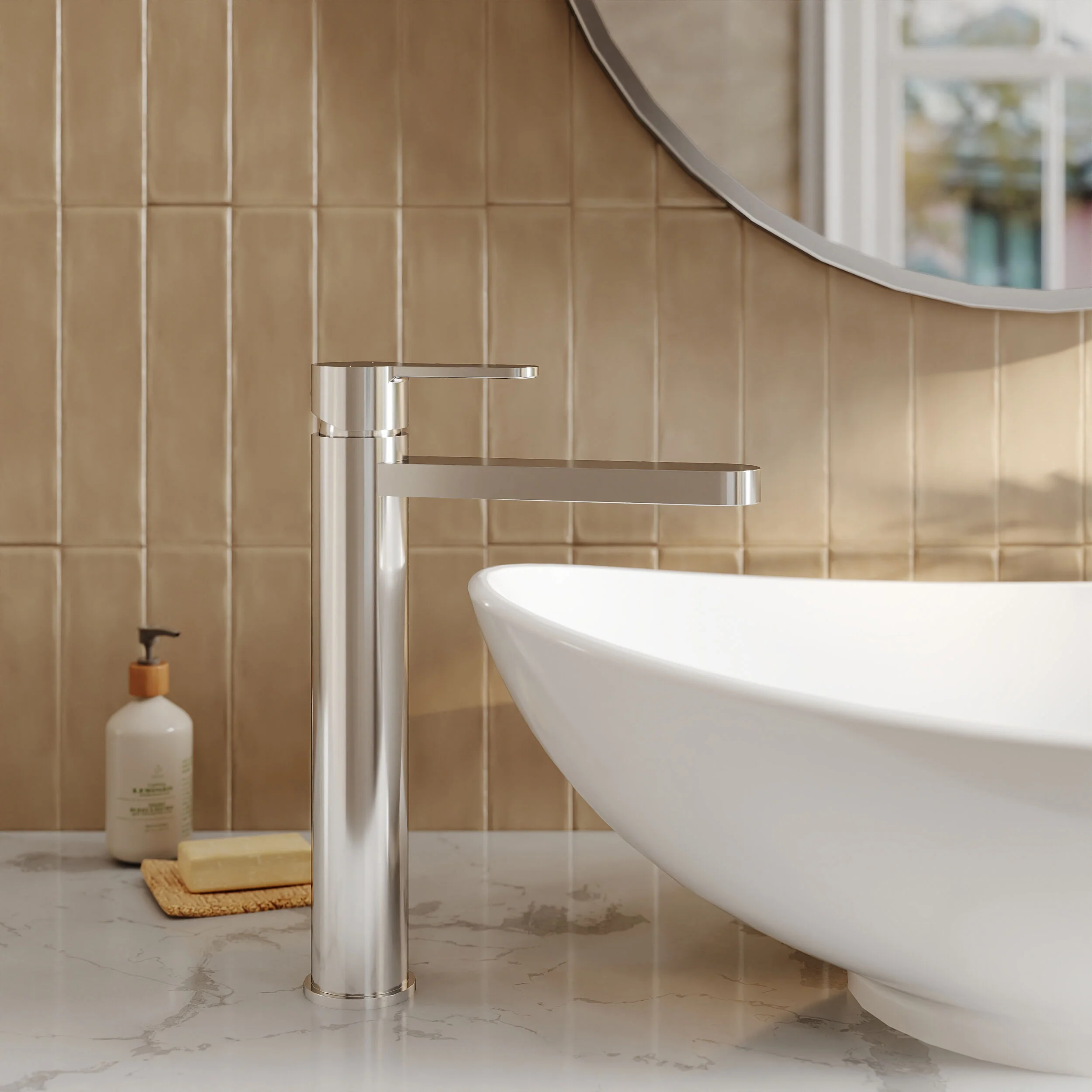 Nuie Arvan High-Rise Mono Basin Mixer (No Waste) - Chrome - Image 2