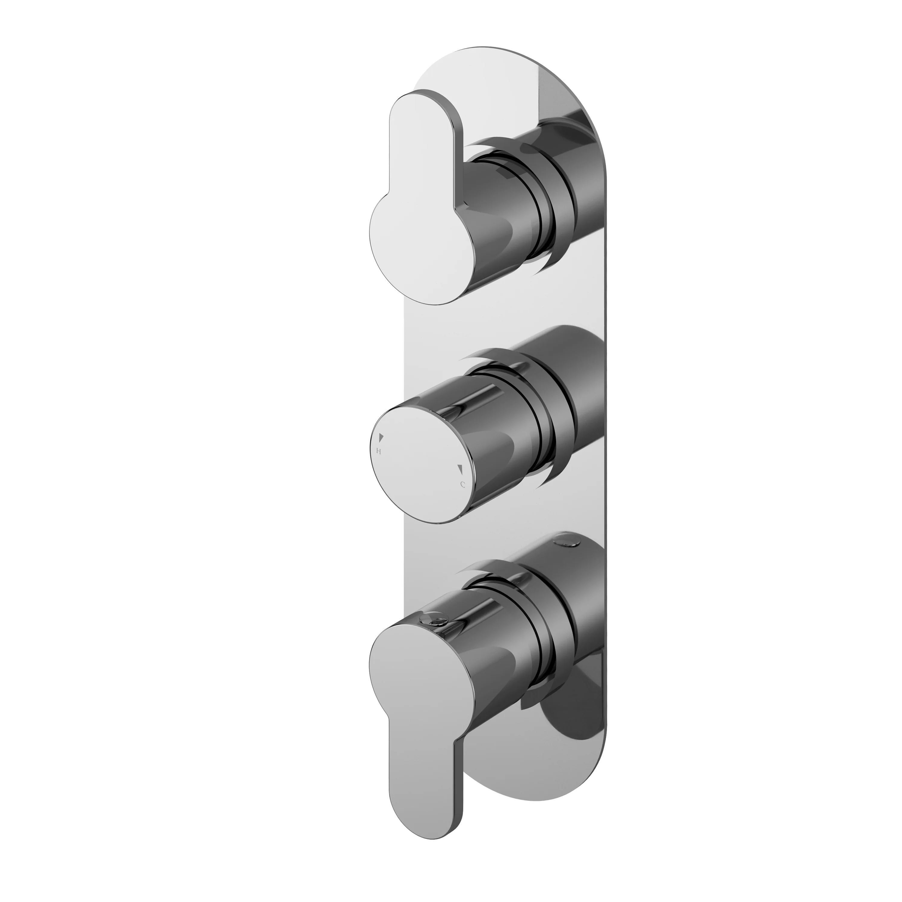 Nuie Arvan Triple Thermostatic Concealed Shower Valve With Diverter - Chrome