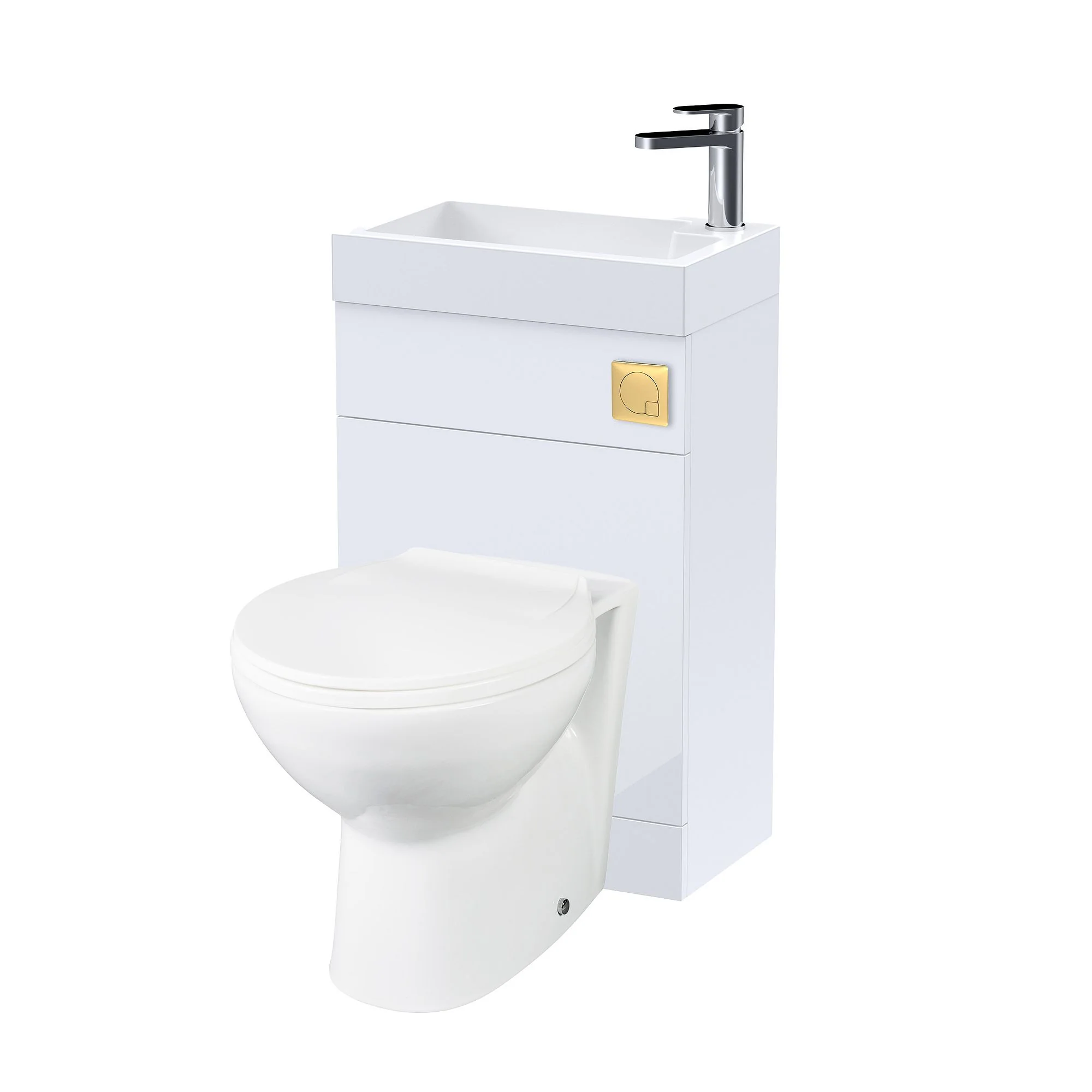 Nuie Athena 500mm Basin & WC Unit - Gloss White - Image 3