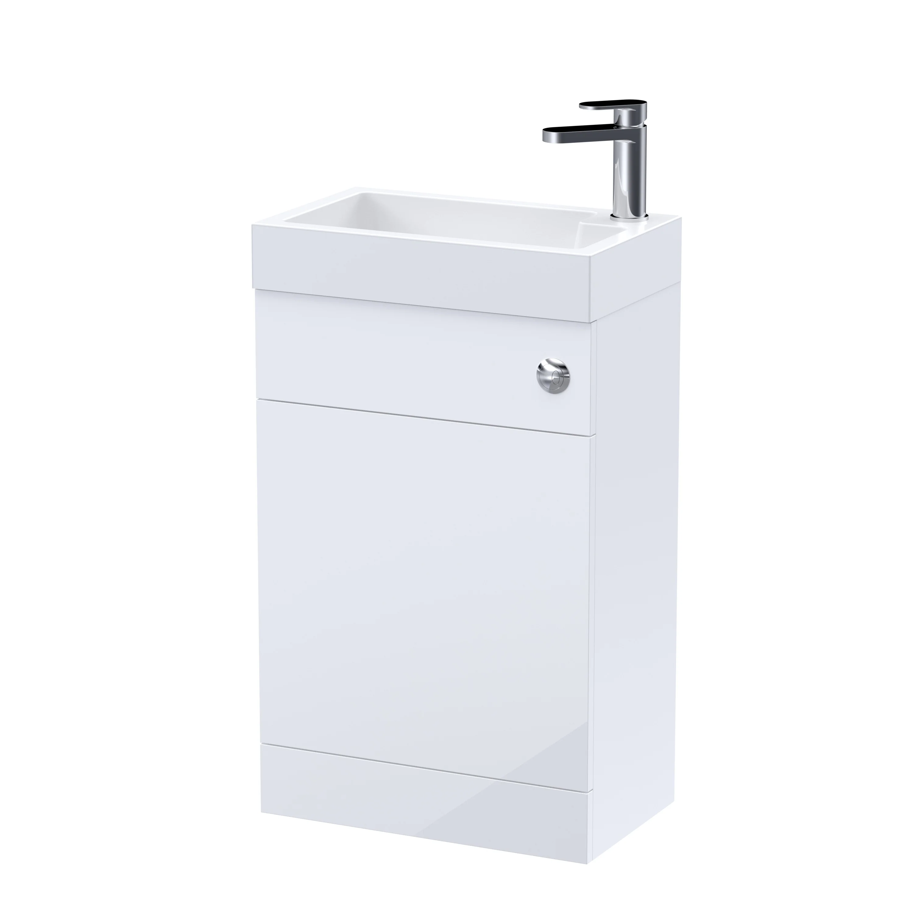 Nuie Athena 500mm Basin & WC Unit - Gloss White - Image 5