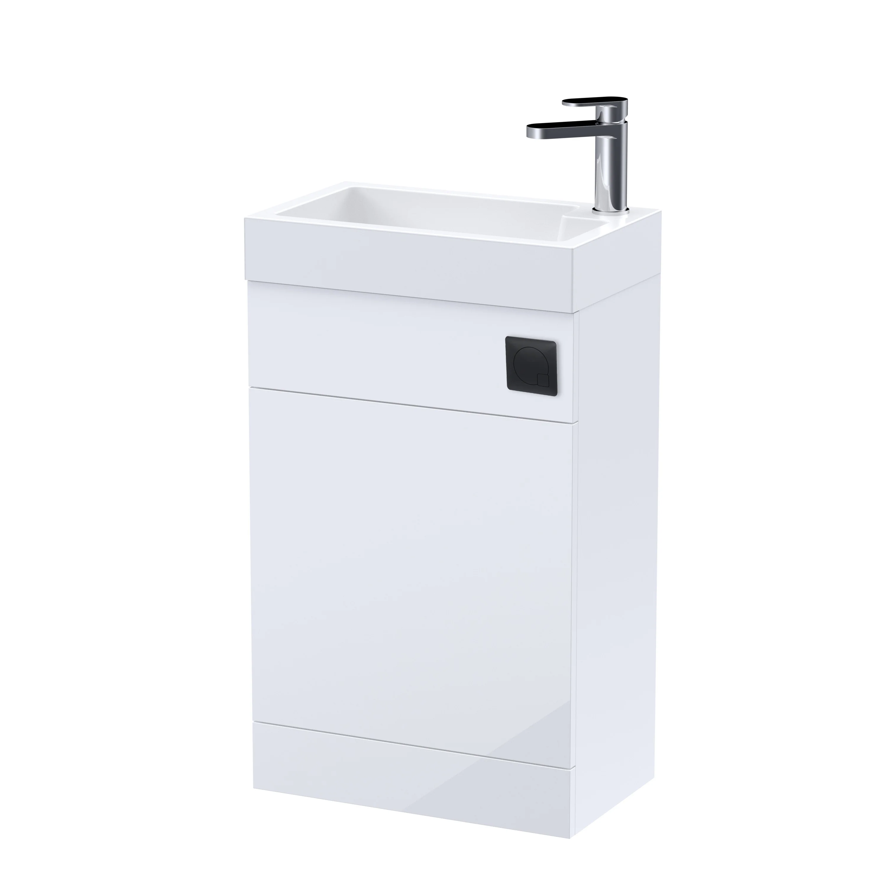 Nuie Athena 500mm Basin & WC Unit - Gloss White - Image 6