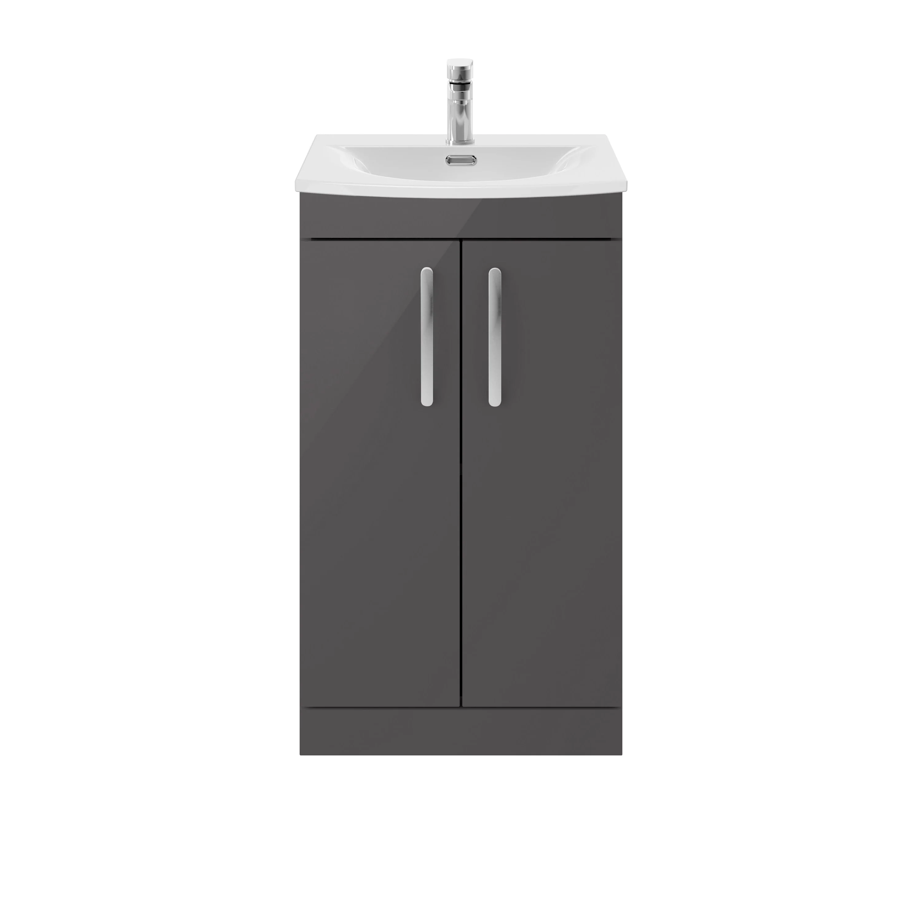 Nuie Athena 500mm Floor Standing Vanity Unit With Basin 4 - Gloss Grey