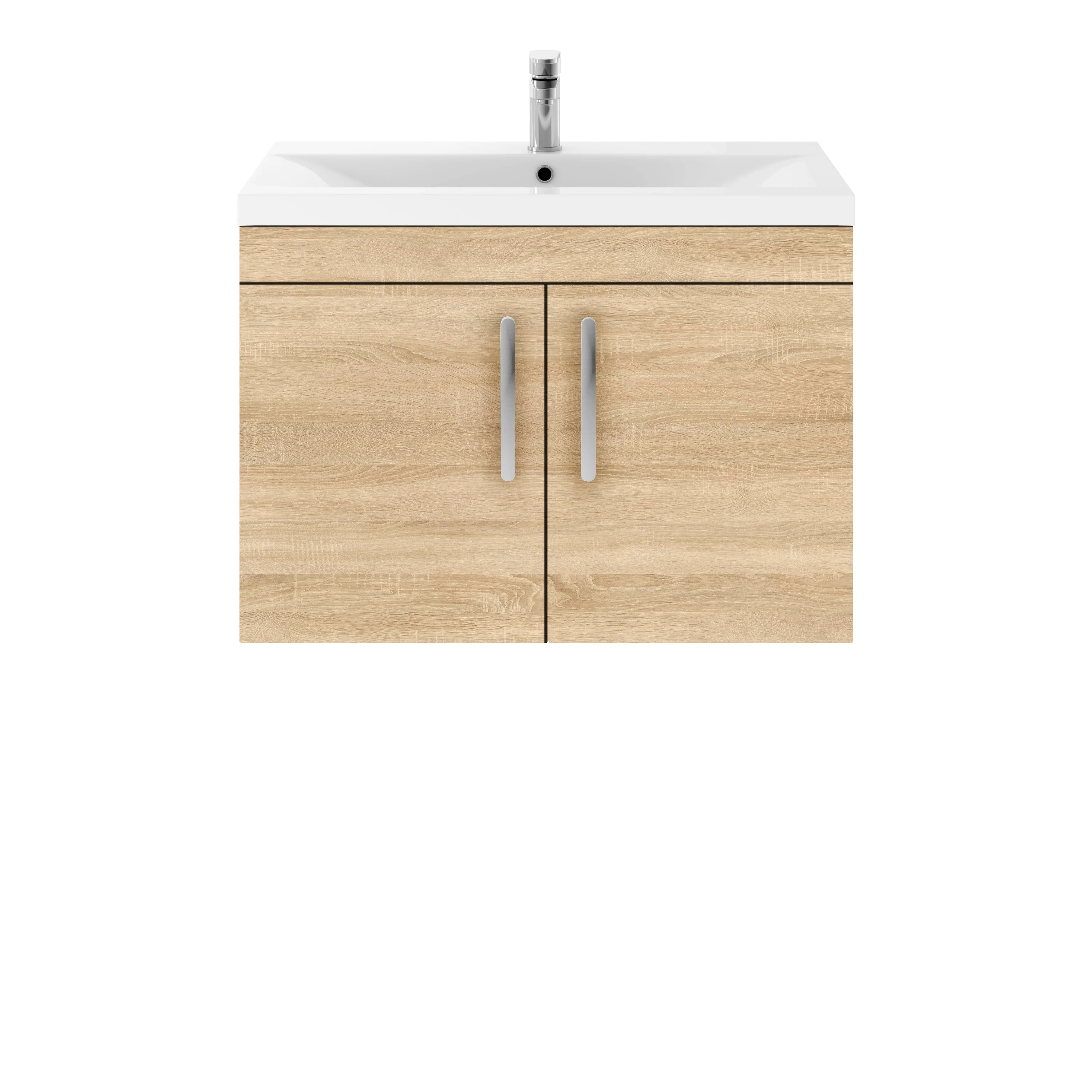 Nuie Athena 800mm Wall Hung Cabinet With Basin 1 - Natural Oak