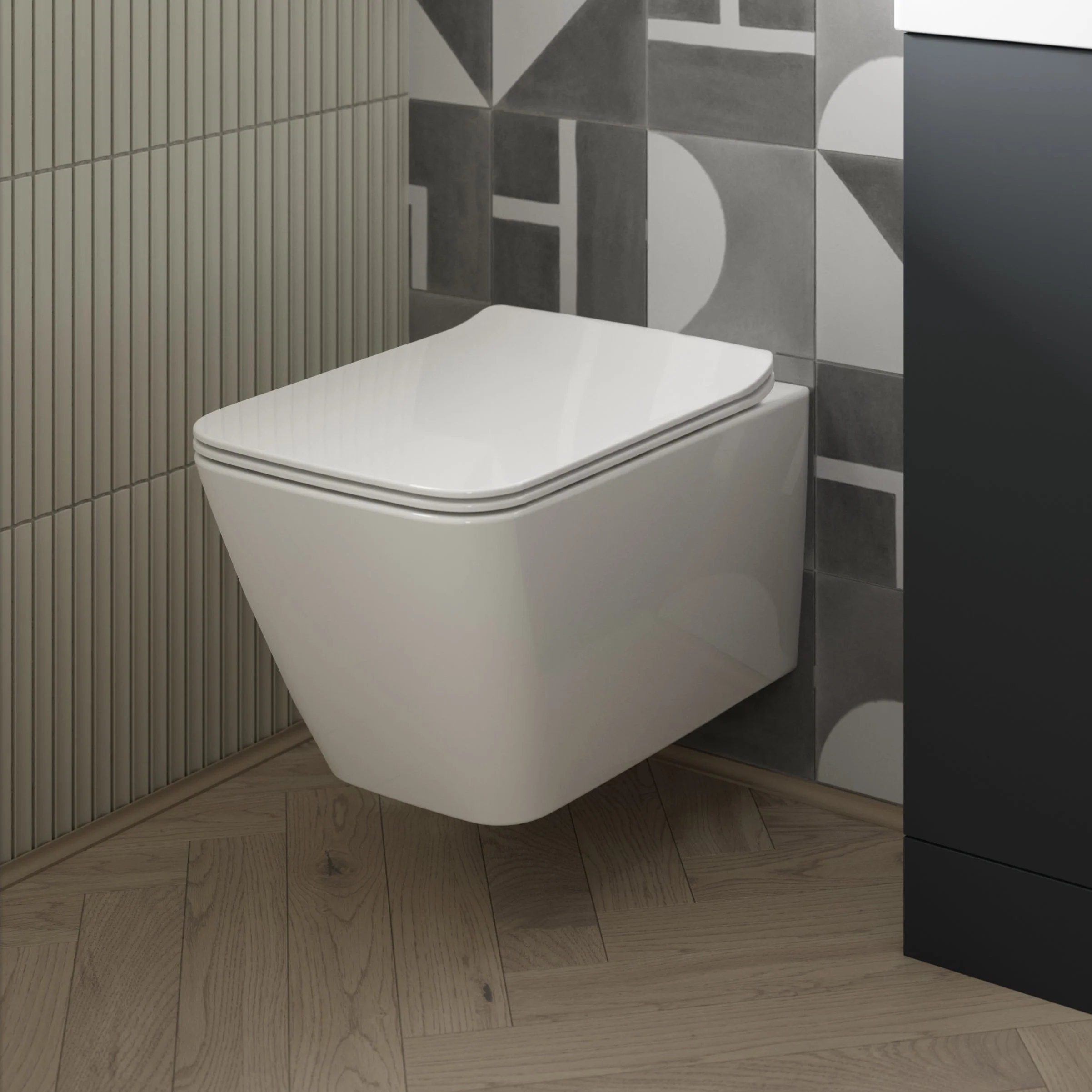 Nuie Ava Wall Hung Pan & Soft Close Seat - White - NCG440 - Image 2