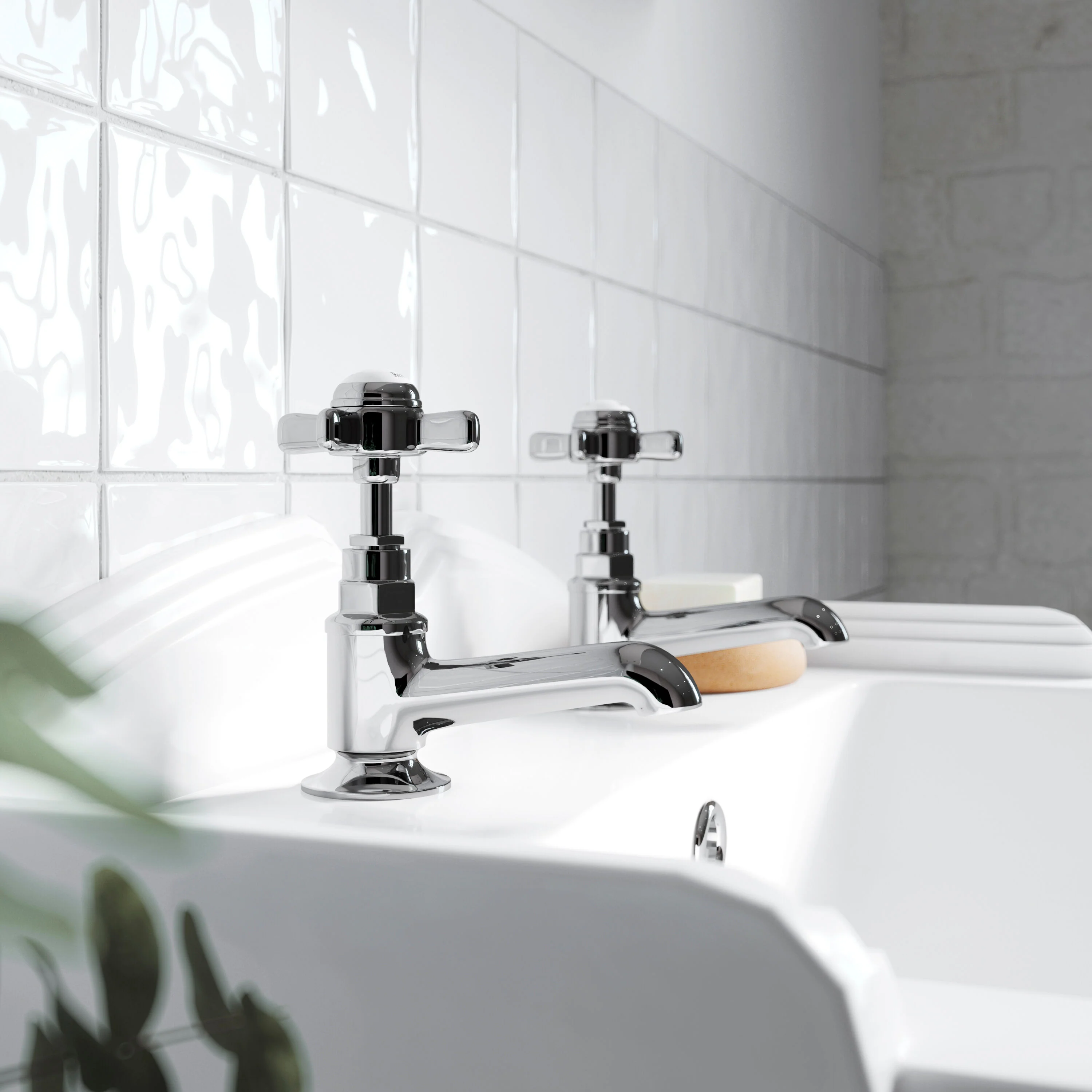 Nuie Beaumont Basin Taps Pair Chrome - Image 3