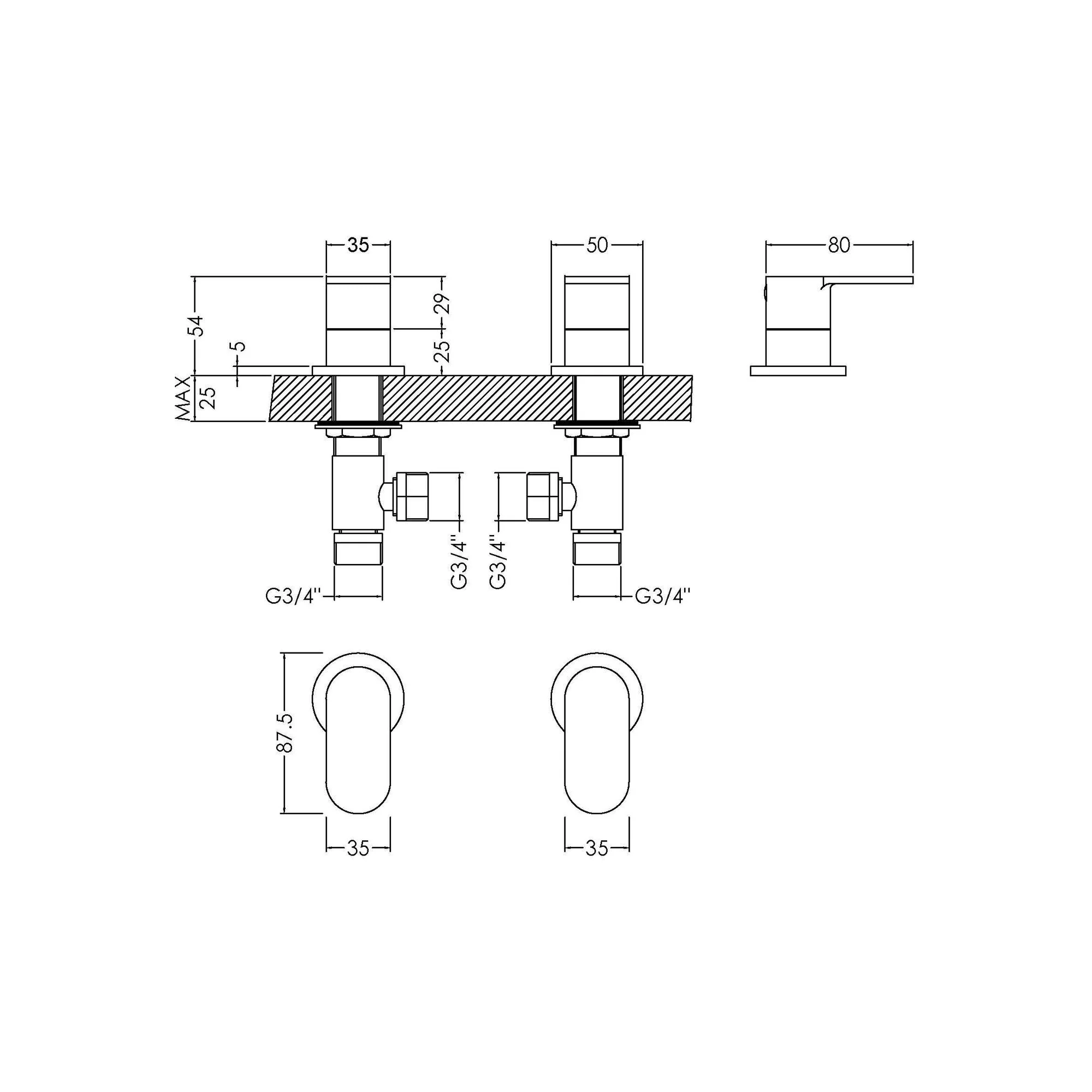 Nuie Binsey  3/4" Side Valves - Chrome - Image 4