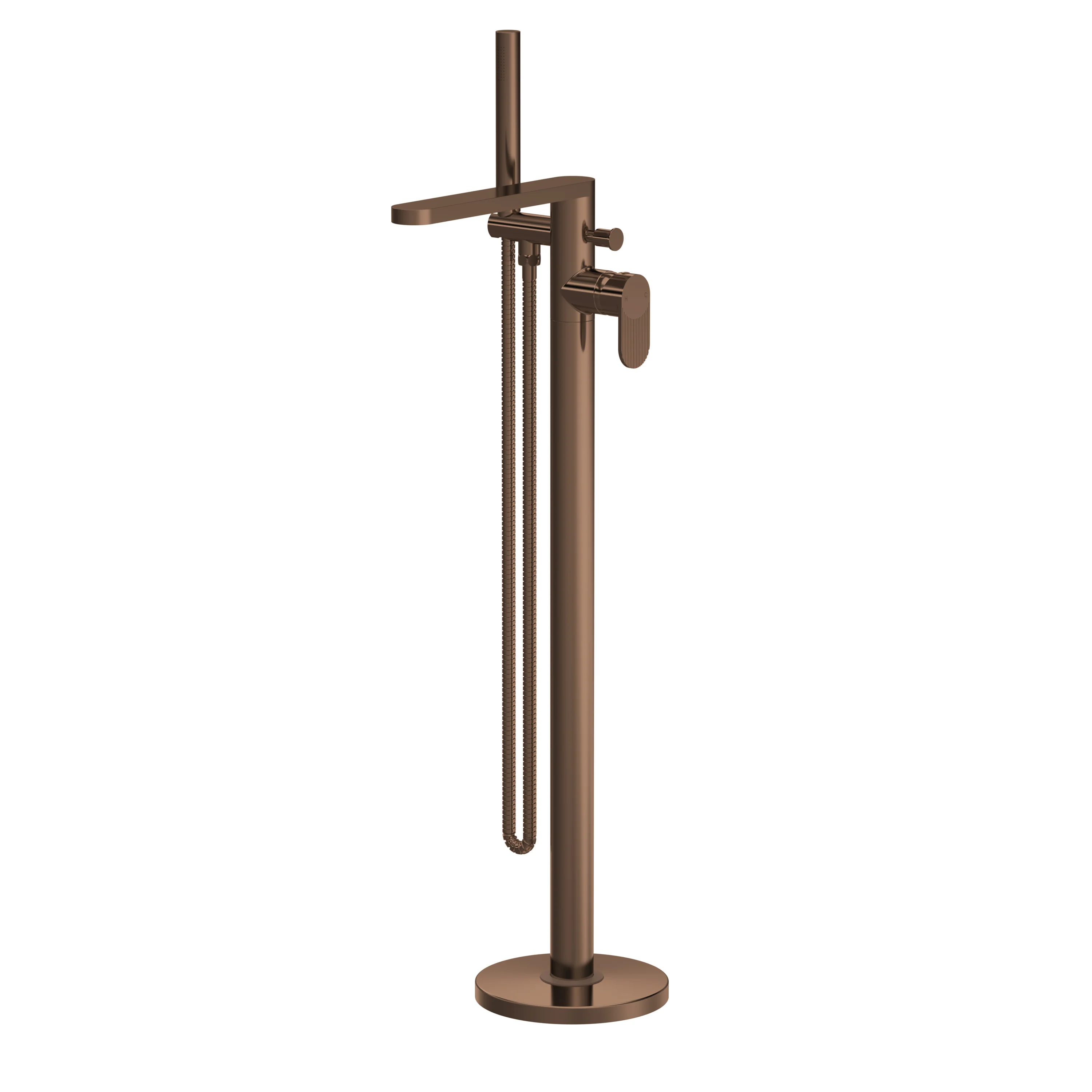 Nuie Binsey Cyprus Freestanding Bath Shower Mixer with Kit - Brushed Bronze - Image 2