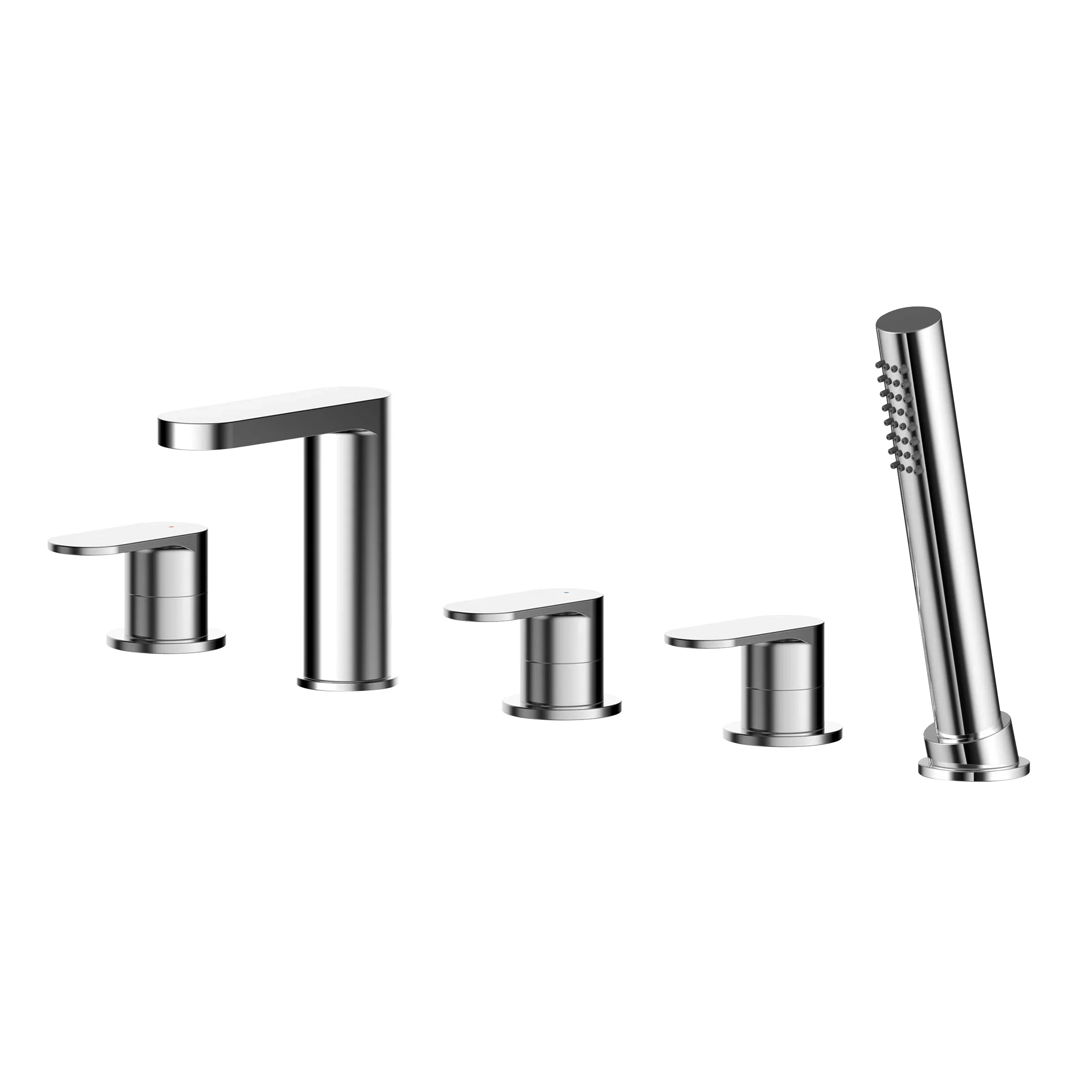 Nuie Binsey  Deck Mounted 5 Tap Hole Bath Shower Mixer - Chrome - Image 3