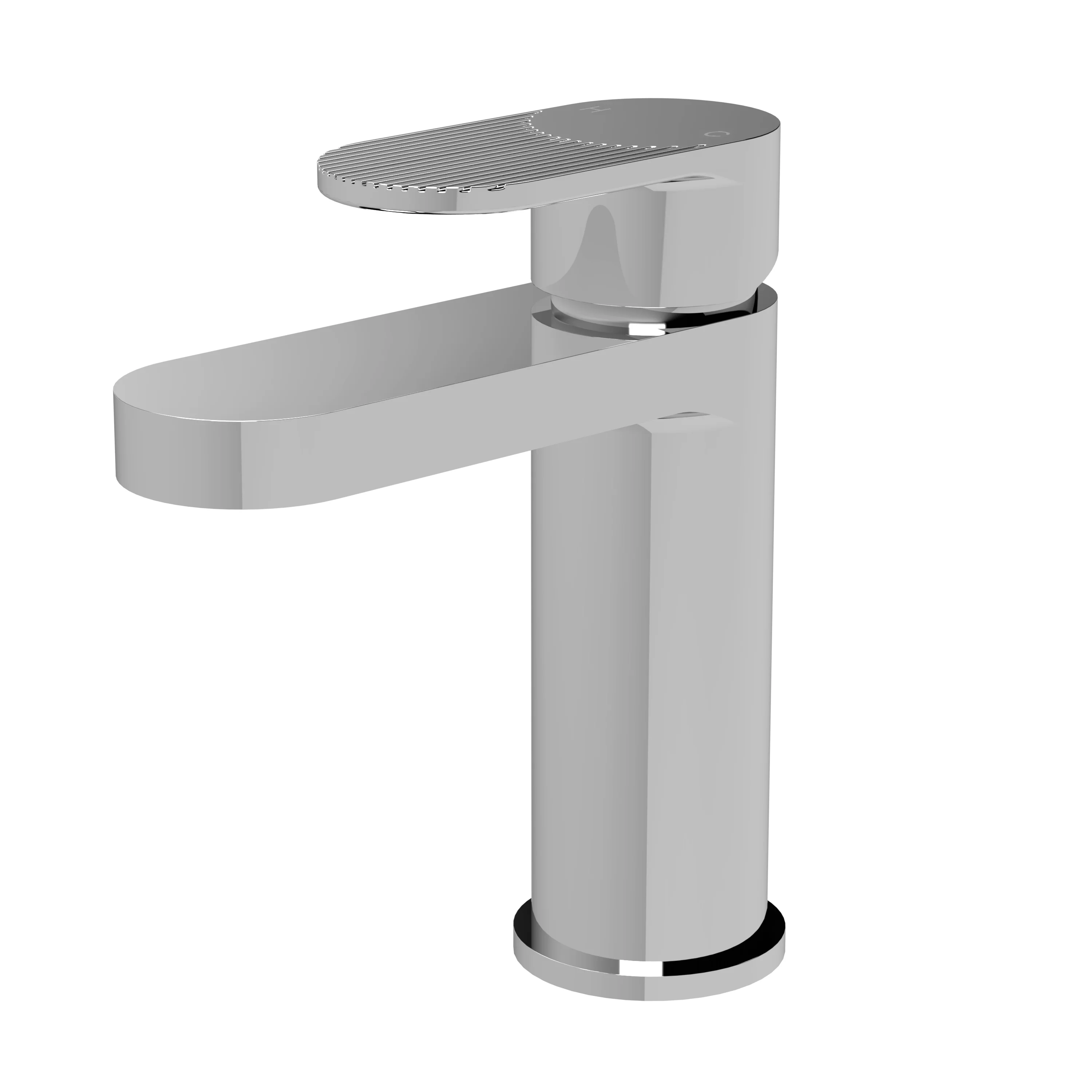 Nuie Binsey Fluted Mono Basin Mixer with Push Button Waste - Chrome
