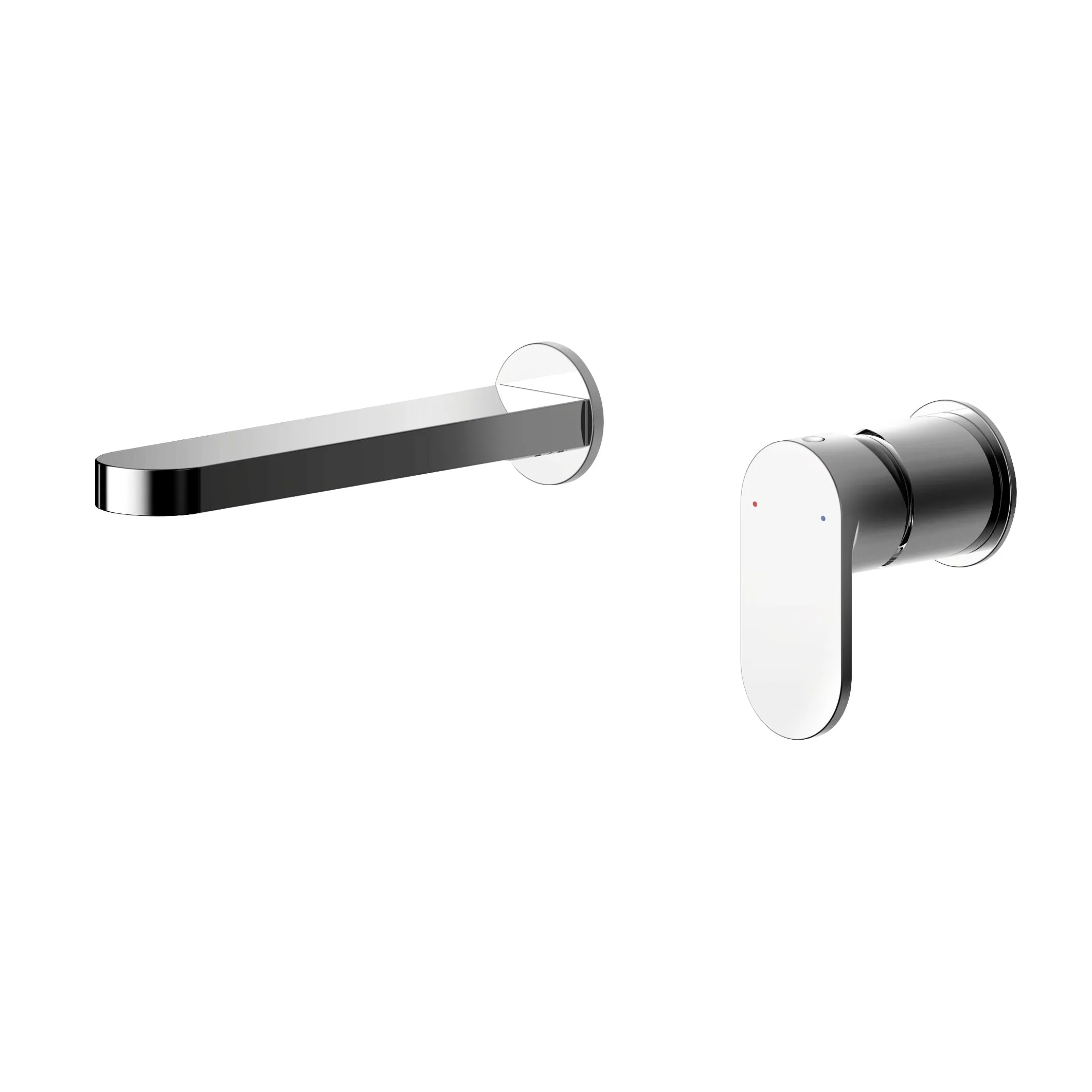 Nuie Binsey Wall Mounted 2 Tap Hole Basin Mixer - Chrome - Image 2