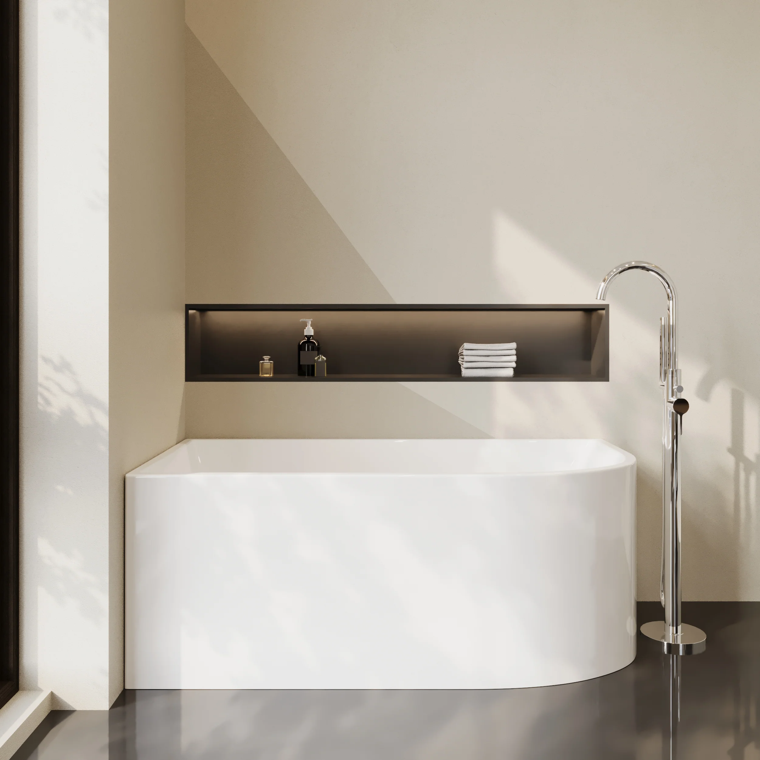 Nuie Choice J Corner Bath 1500mm