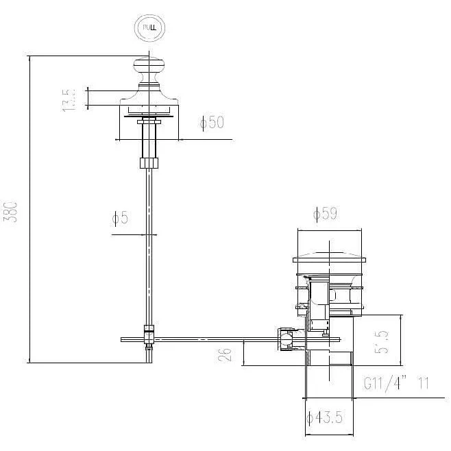 Nuie Chrome Traditional Basin Pull Up Waste White Indice - Image 2
