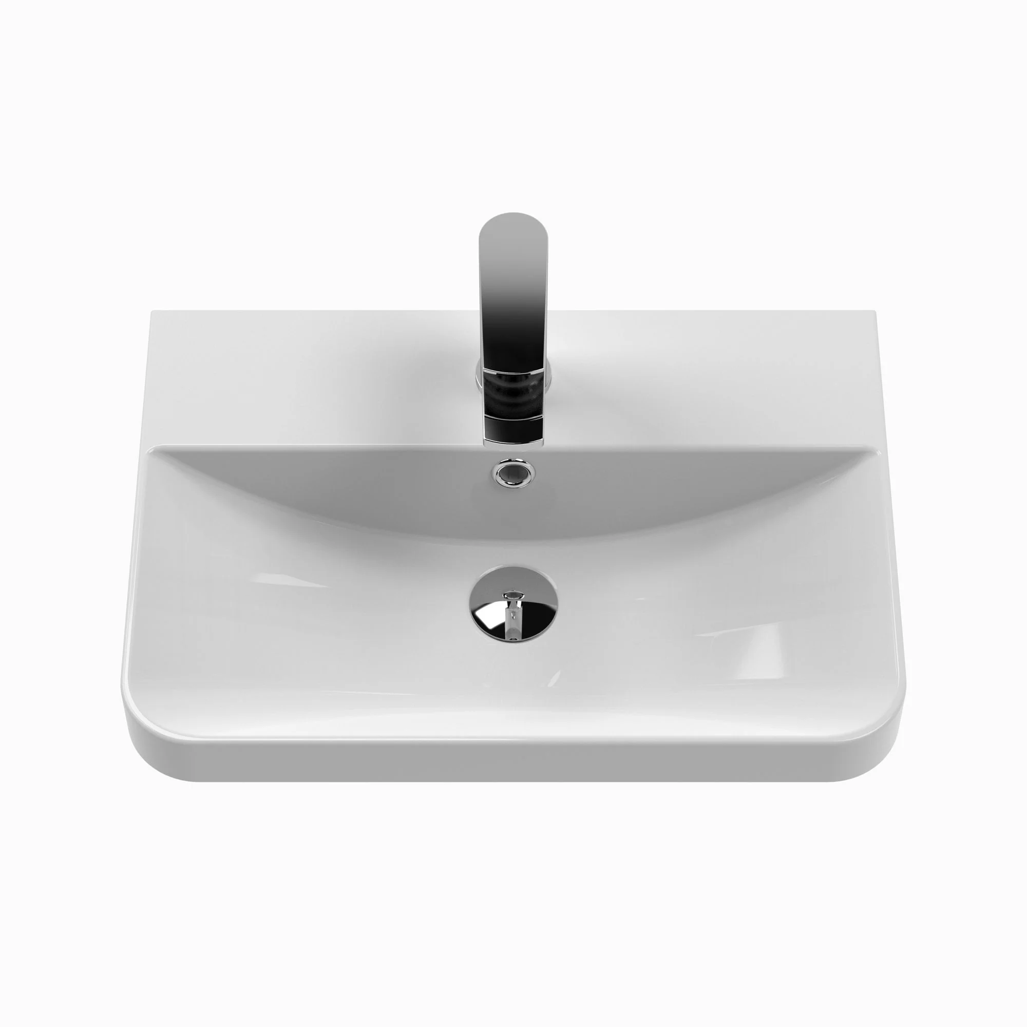 Nuie Core 500mm Floor Standing 2-Door Vanity & Basin - Gloss White - Image 5