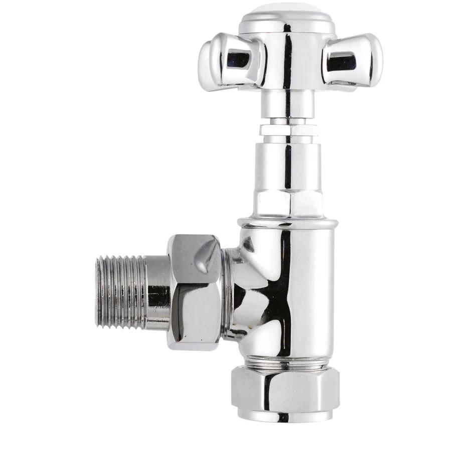 Hudson Reed Crosshead Angled Radiator Valve Pack (Pairs) - Chrome