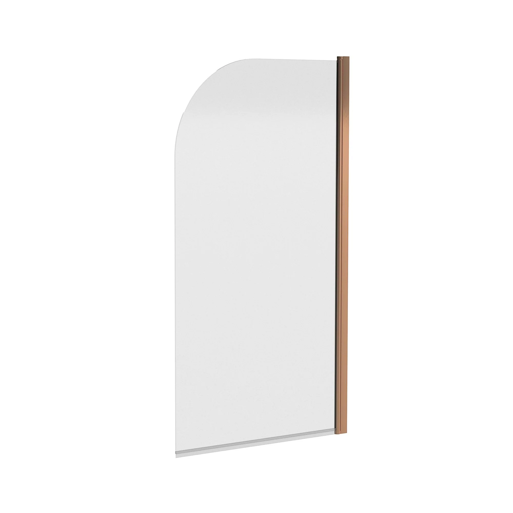 Nuie Curved Hinged Straight Bath Screen - 1430 x 790mm - Brushed Bronze