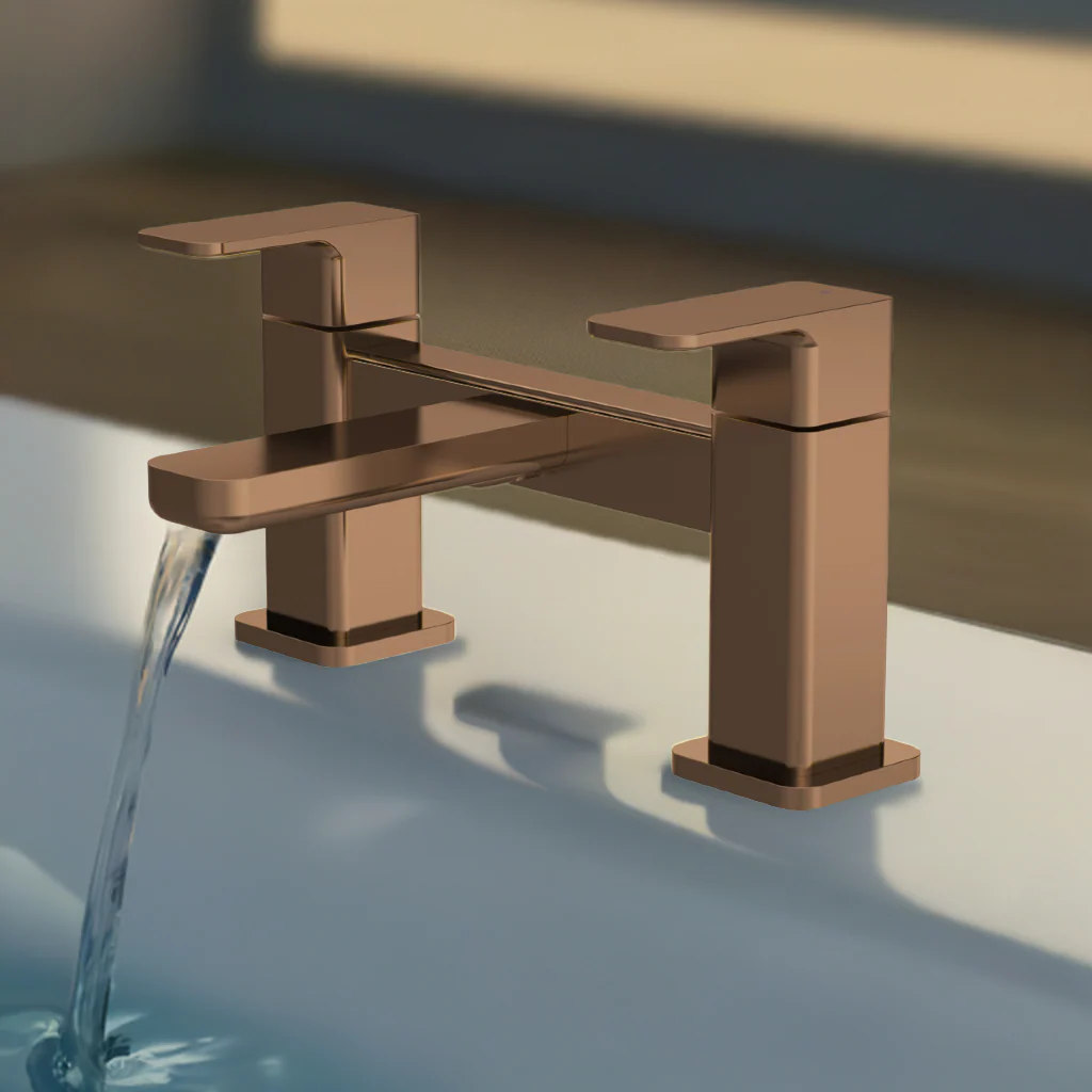 Nuie Windon Deck Mounted Bath Filler - Brushed Bronze - Image 3