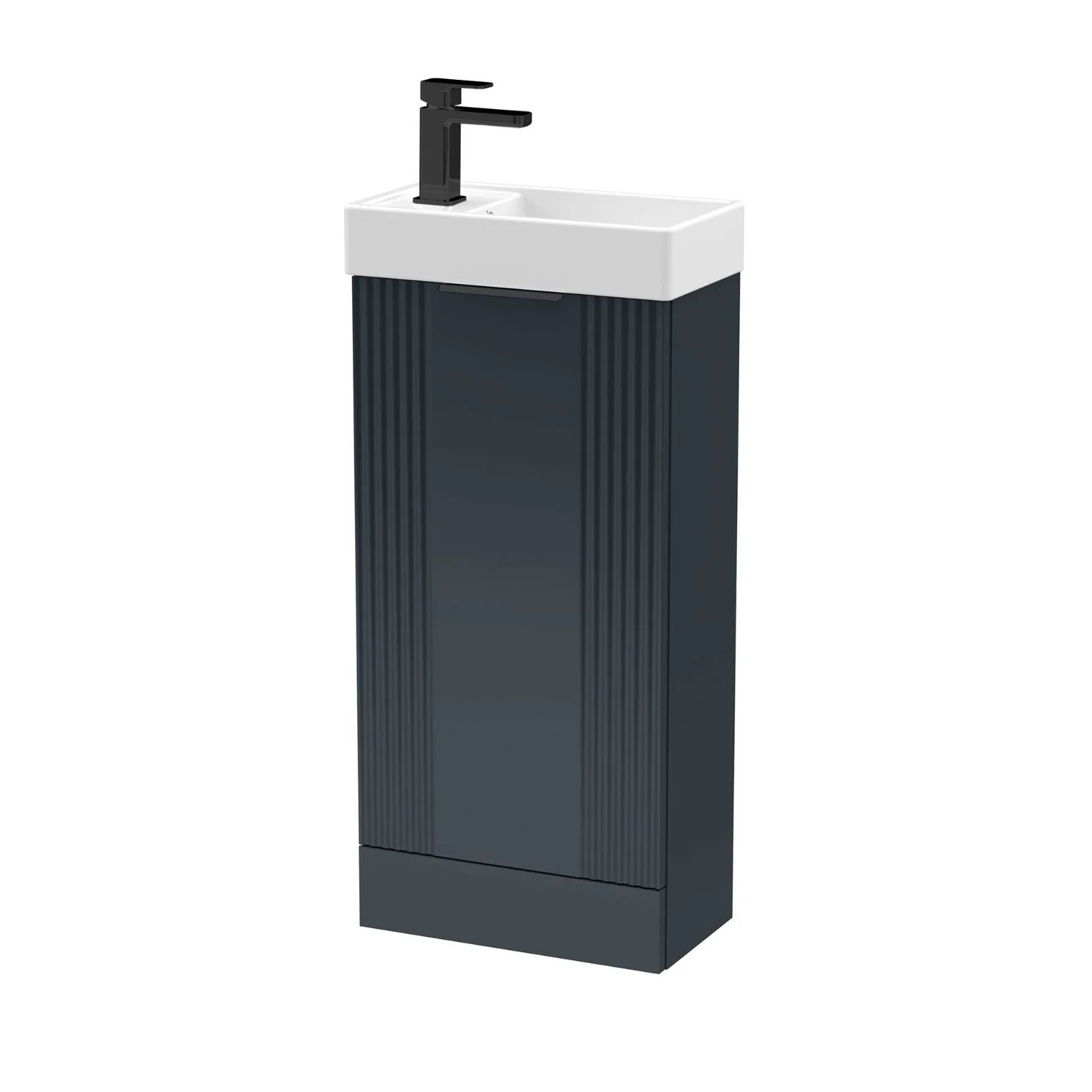 Nuie Deco Compact 400 Cloakroom Floor standing Vanity Unit - Satin Anthracite - Image 2