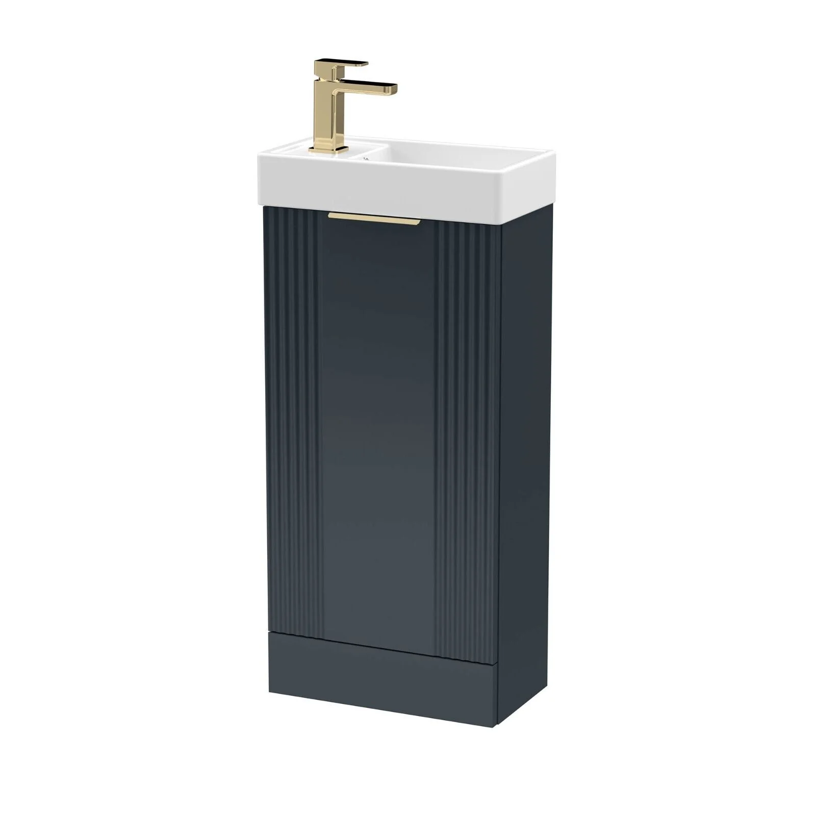 Nuie Deco Compact 400 Cloakroom Floor standing Vanity Unit - Satin Anthracite - Image 3