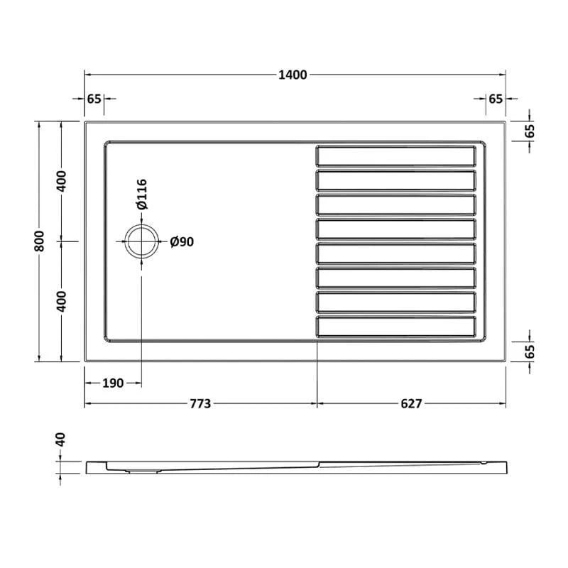 Easy Plumb Rectangular Walk-In Stone Shower Tray - Image 2