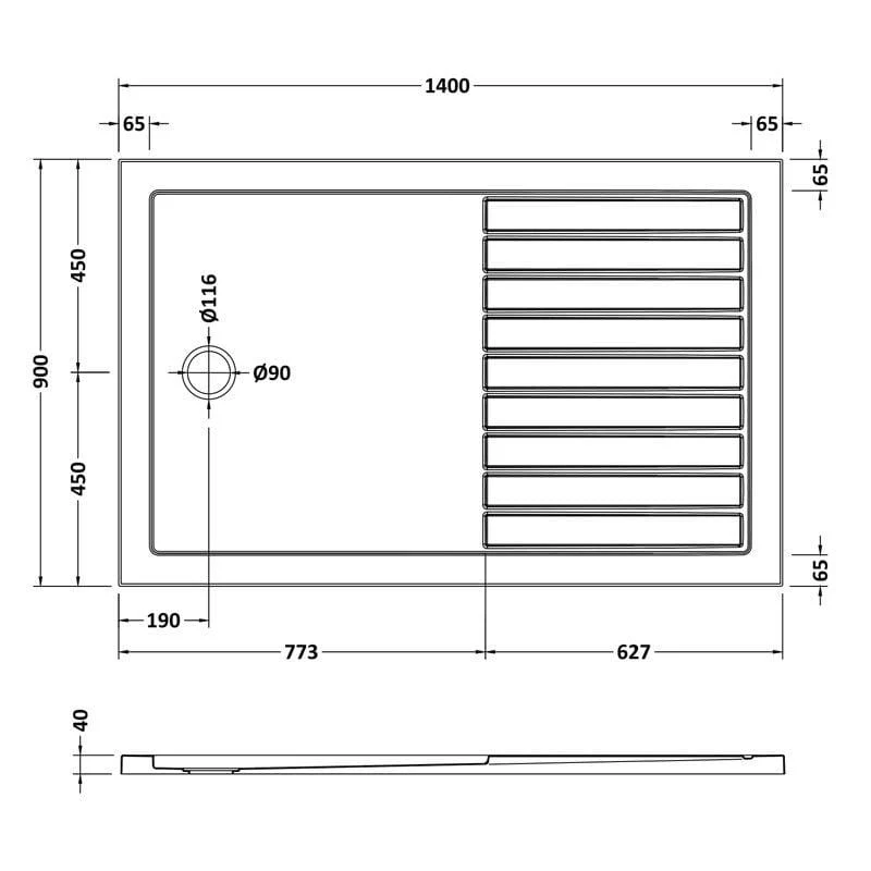 Easy Plumb Rectangular Walk-In Stone Shower Tray - Image 3