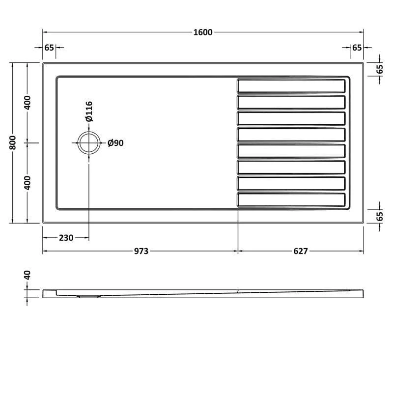 Easy Plumb Rectangular Walk-In Stone Shower Tray - Image 4