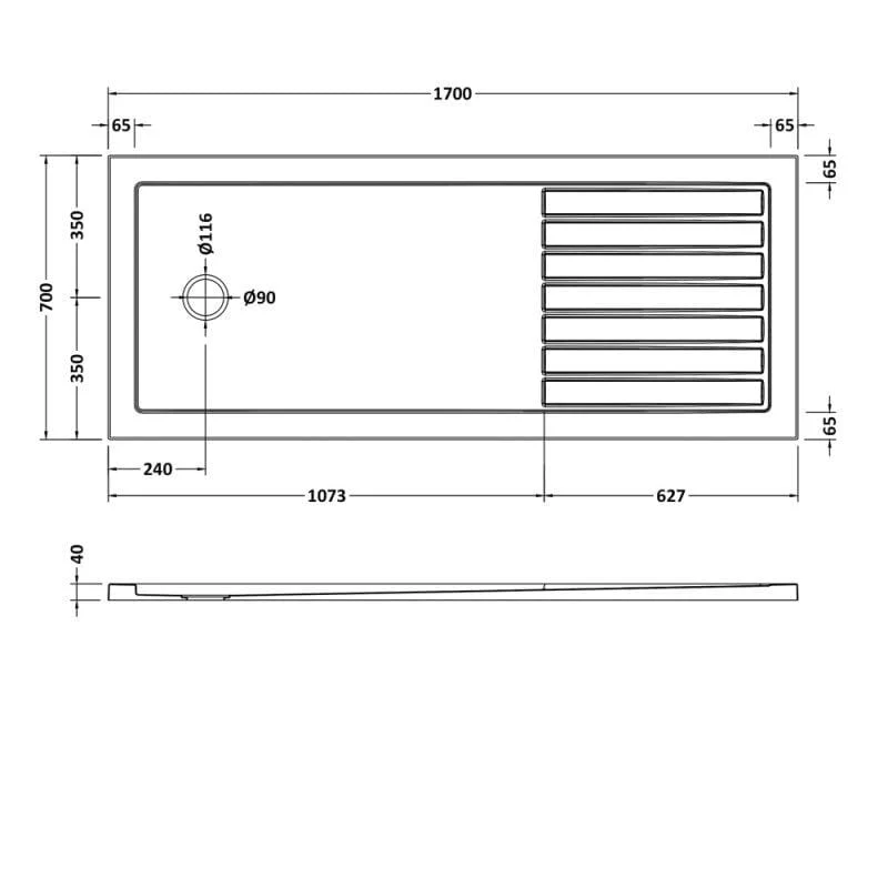 Easy Plumb Rectangular Walk-In Stone Shower Tray - Image 5