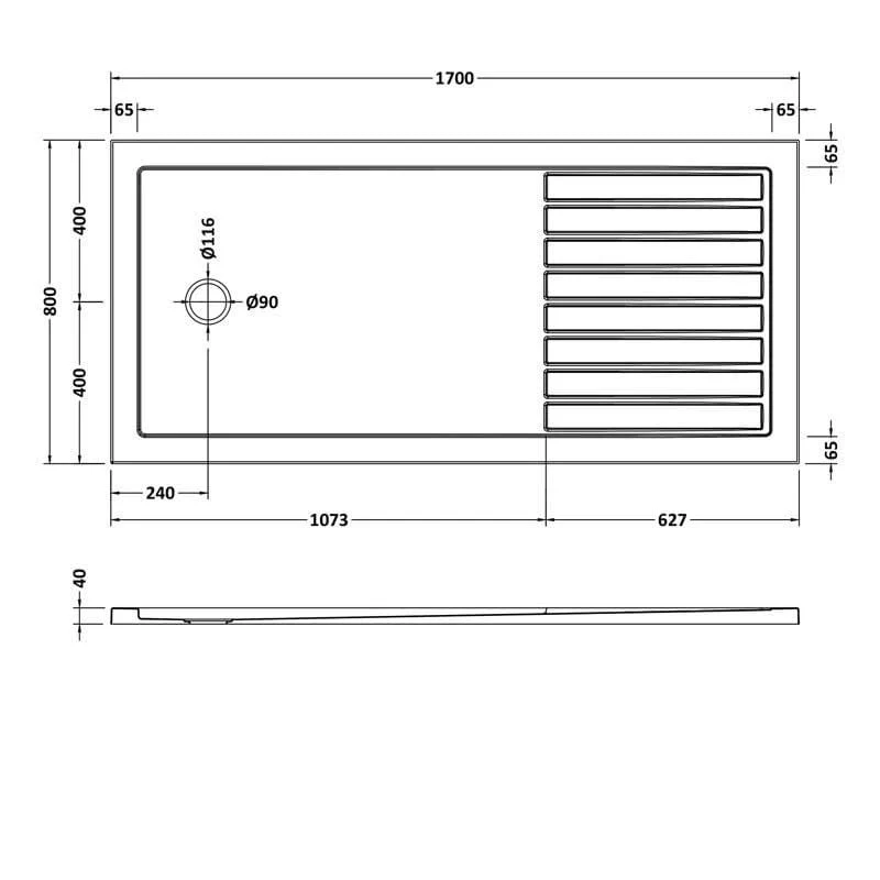Easy Plumb Rectangular Walk-In Stone Shower Tray - Image 6