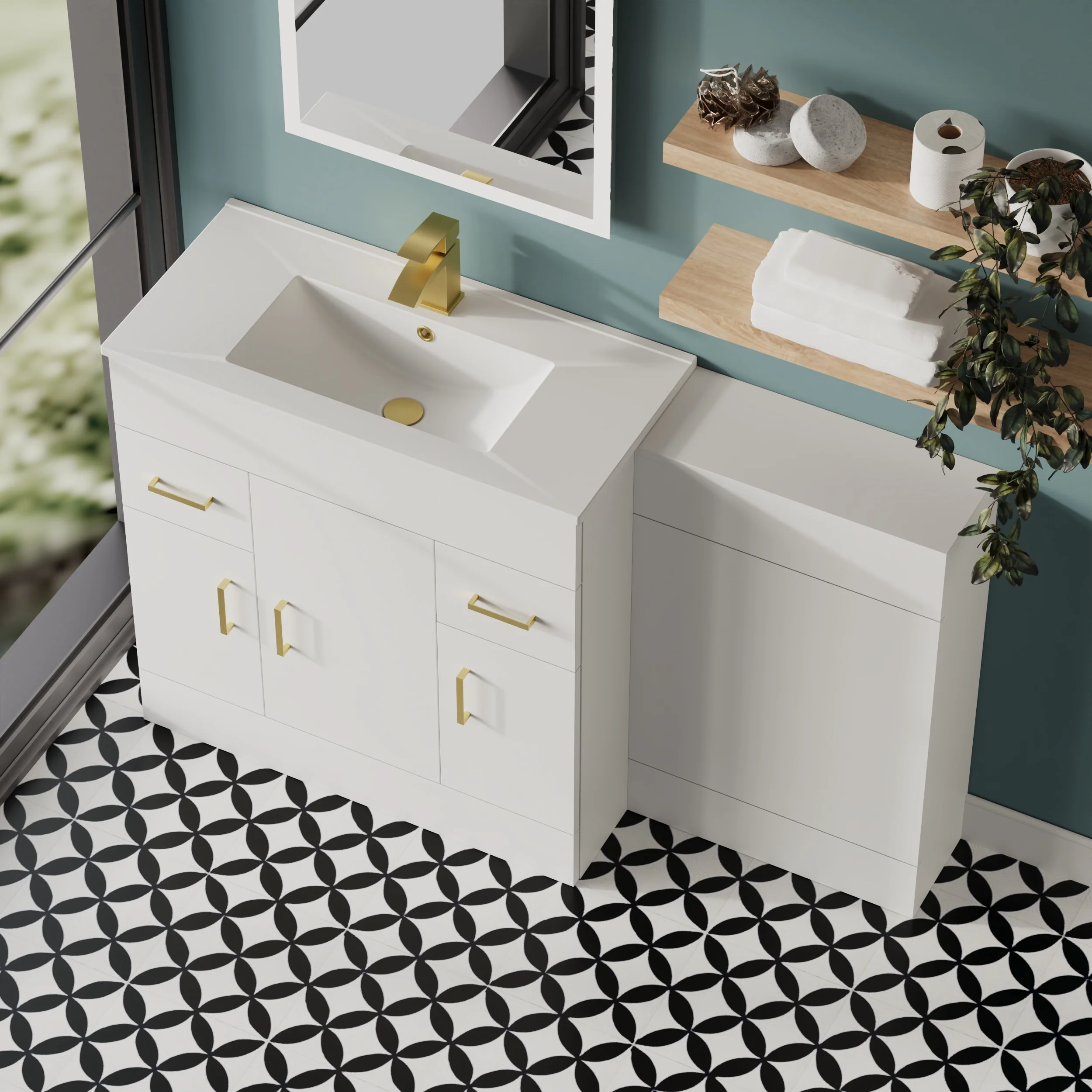 Nova 1300mm Gloss White Combination Pack - Image 9