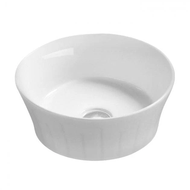 Nuie Eden 500mm Floor Standing 2-Door Countertop Vanity Unit with Basin- Gloss White with Brushed Brass Handles - Image 4