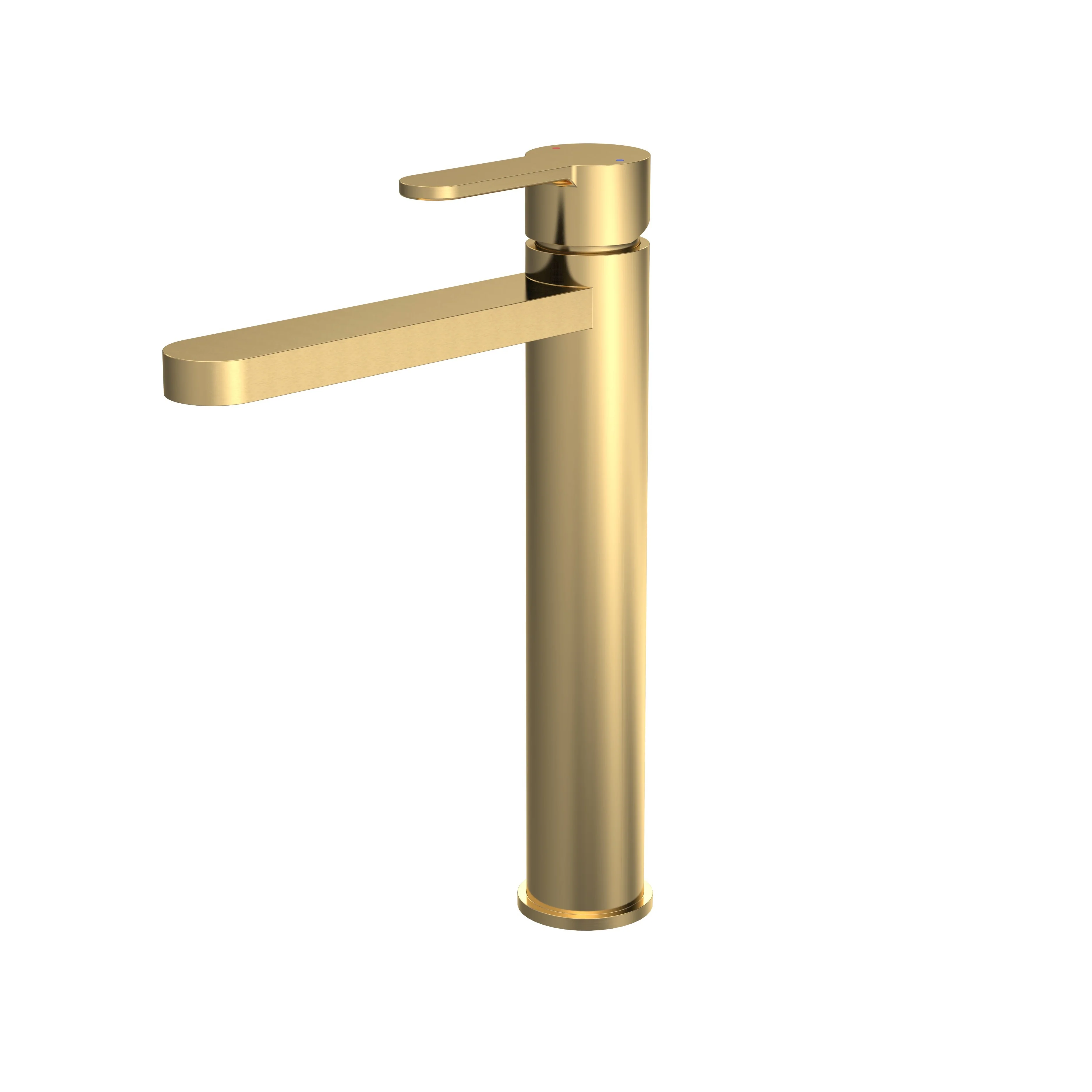 Nuie Eden 500mm Floor Standing 2-Door Countertop Vanity Unit with Matt Grey Basin- Gloss White with Brushed Brass Handles - Image 6