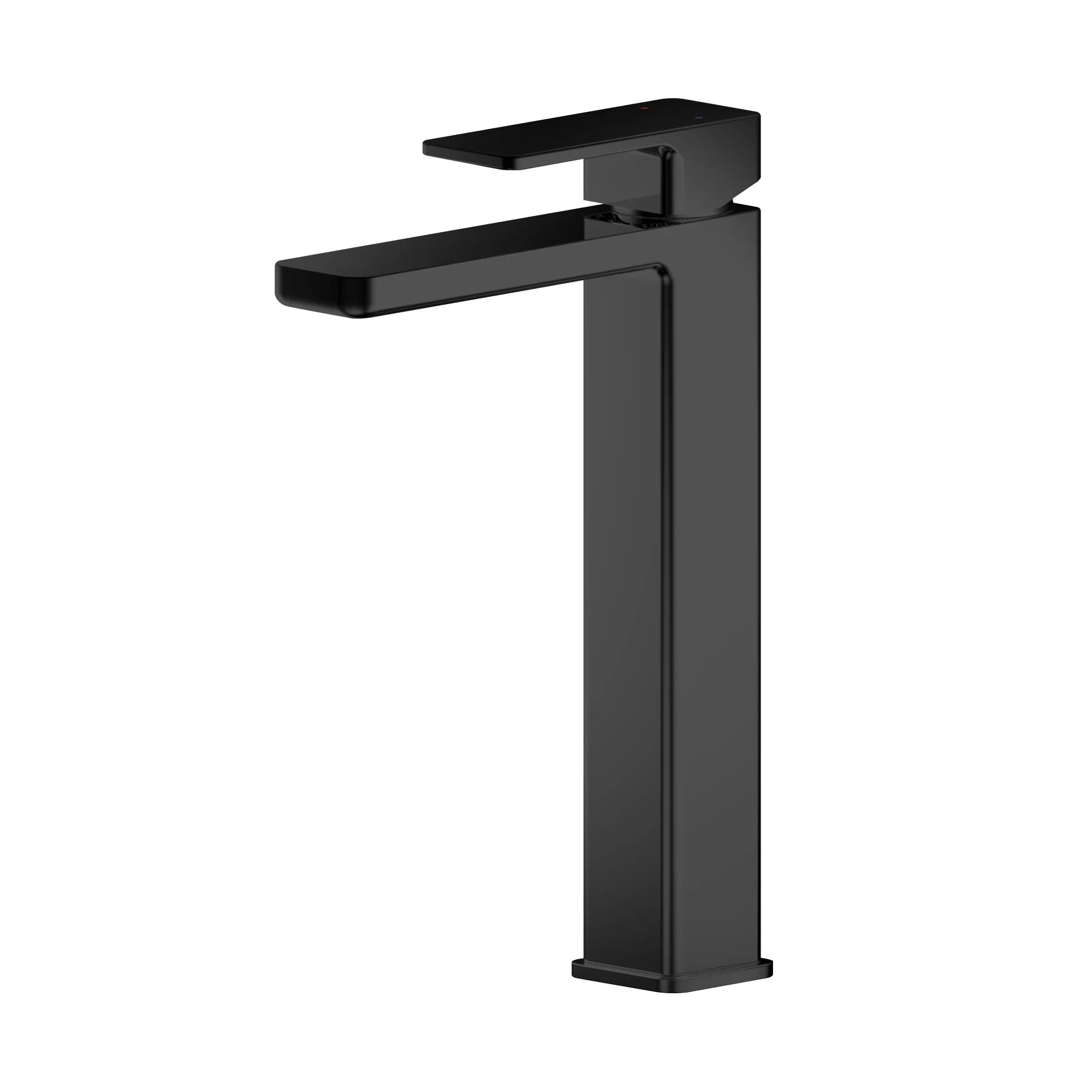 Nuie Eden 600mm Floor Standing 2-Door Countertop Vanity Unit with Matt Black Basin- Gloss White with Matt Black Handles - Image 3