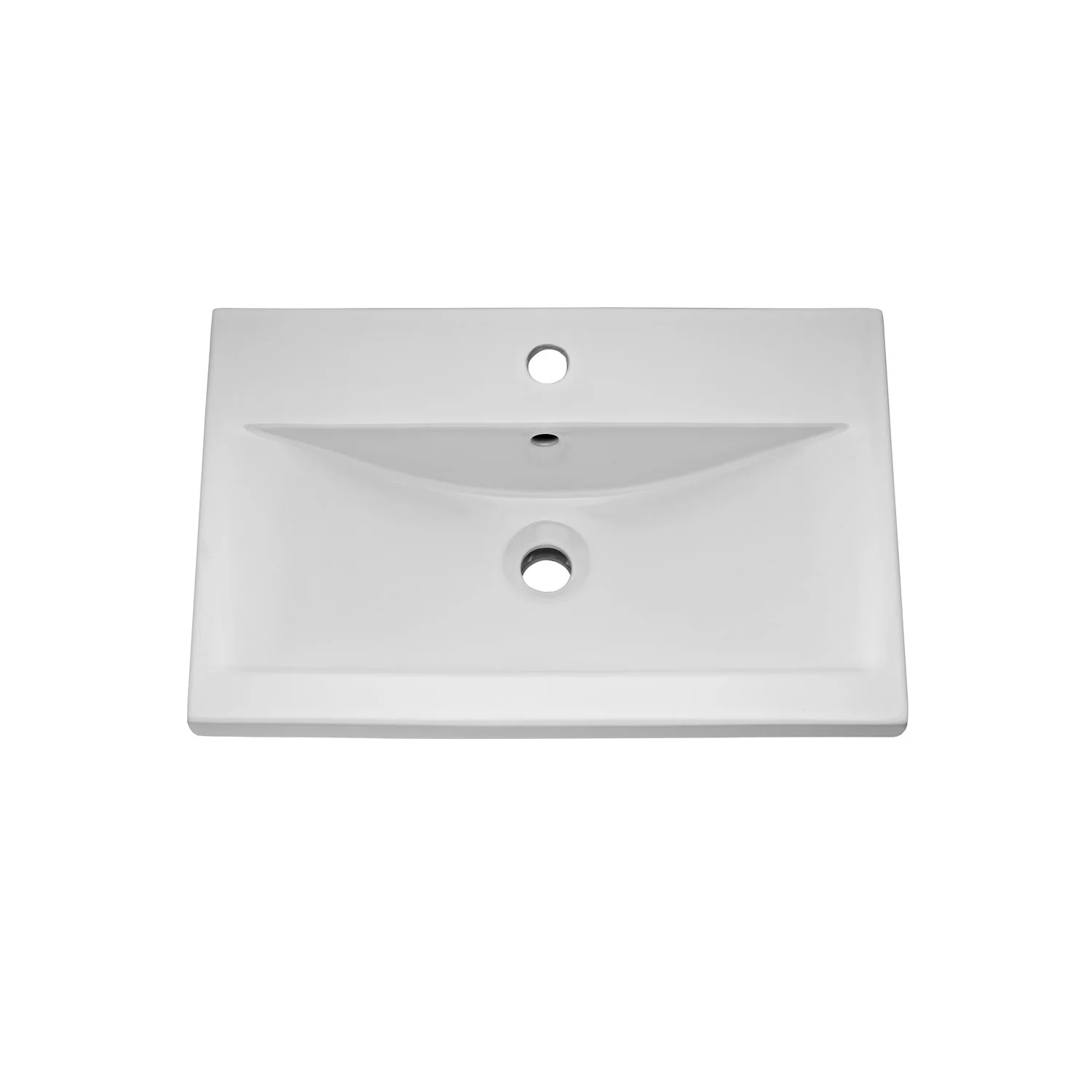 Nuie Eden 600mm Floor Standing Cabinet & Mid-Edge Basin - Gloss White - Image 3
