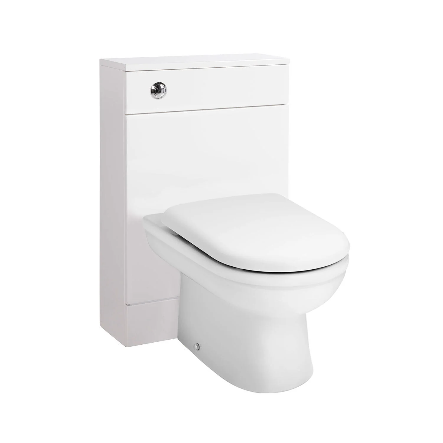 Nuie Eden W500mm x D200mm WC Unit - Gloss White with Evo BTW Pan
