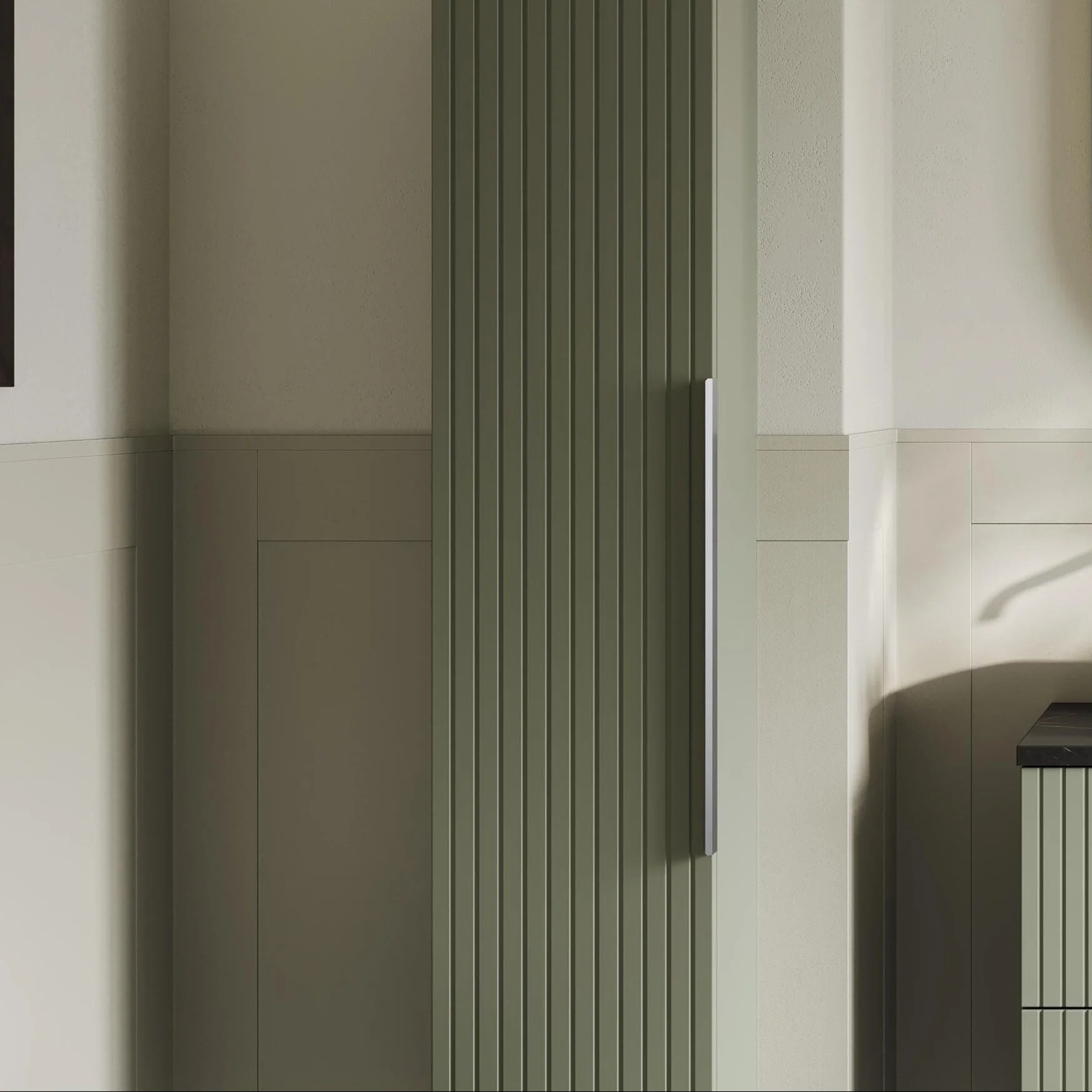 Nuie Slimline Finger Pull Handle 500mm (320mm centre) - Brushed Pewter - Image 3