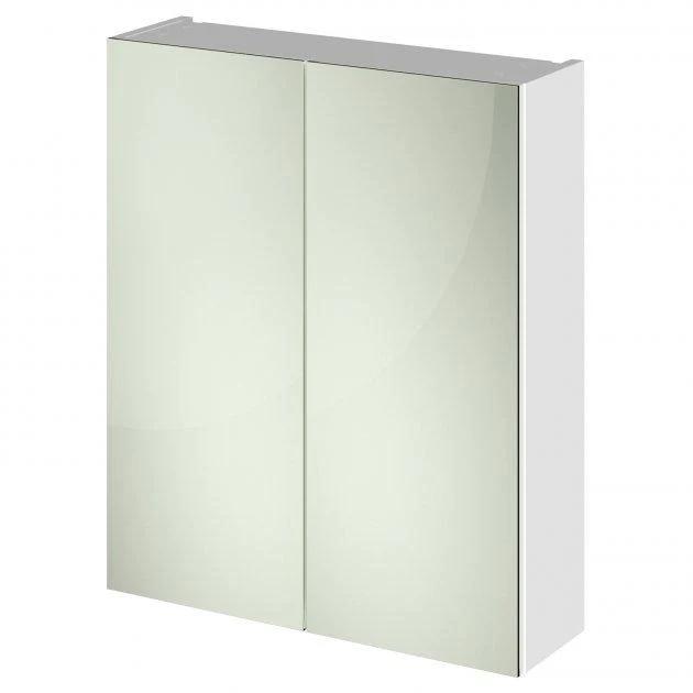 Nuie Arno 600mm Mirror Unit (50/50) - Gloss White - Image 4