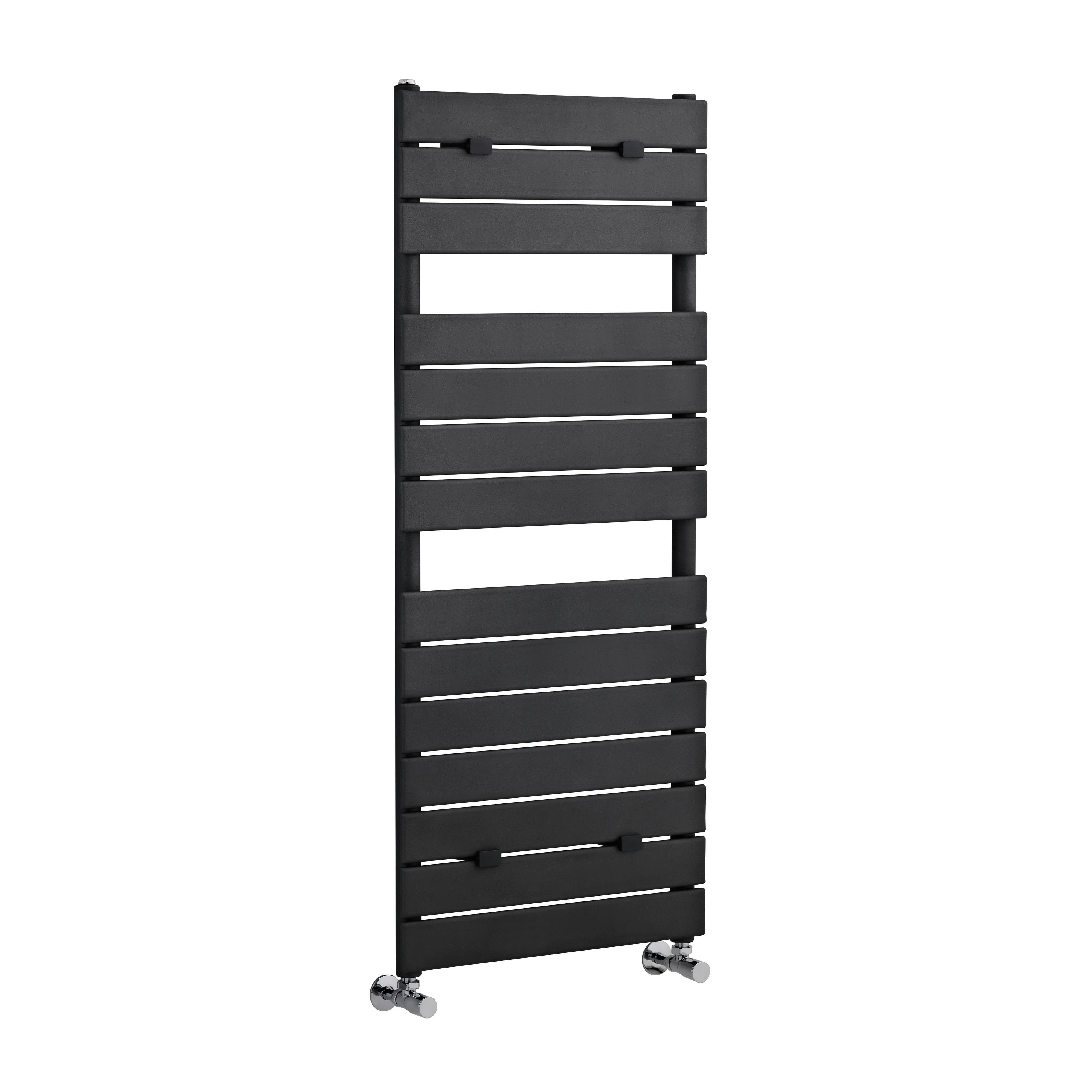 Nuie Piazza Square Flat Towel Radiator 1213 x 500 - Anthracite - Image 2