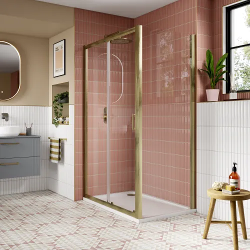 Nuie Lucie 800mm Side Panel - Brushed Brass - Image 2