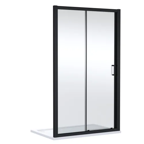 Lucie Matt Black 1200mm Sliding Shower Door - 8mm - Image 3