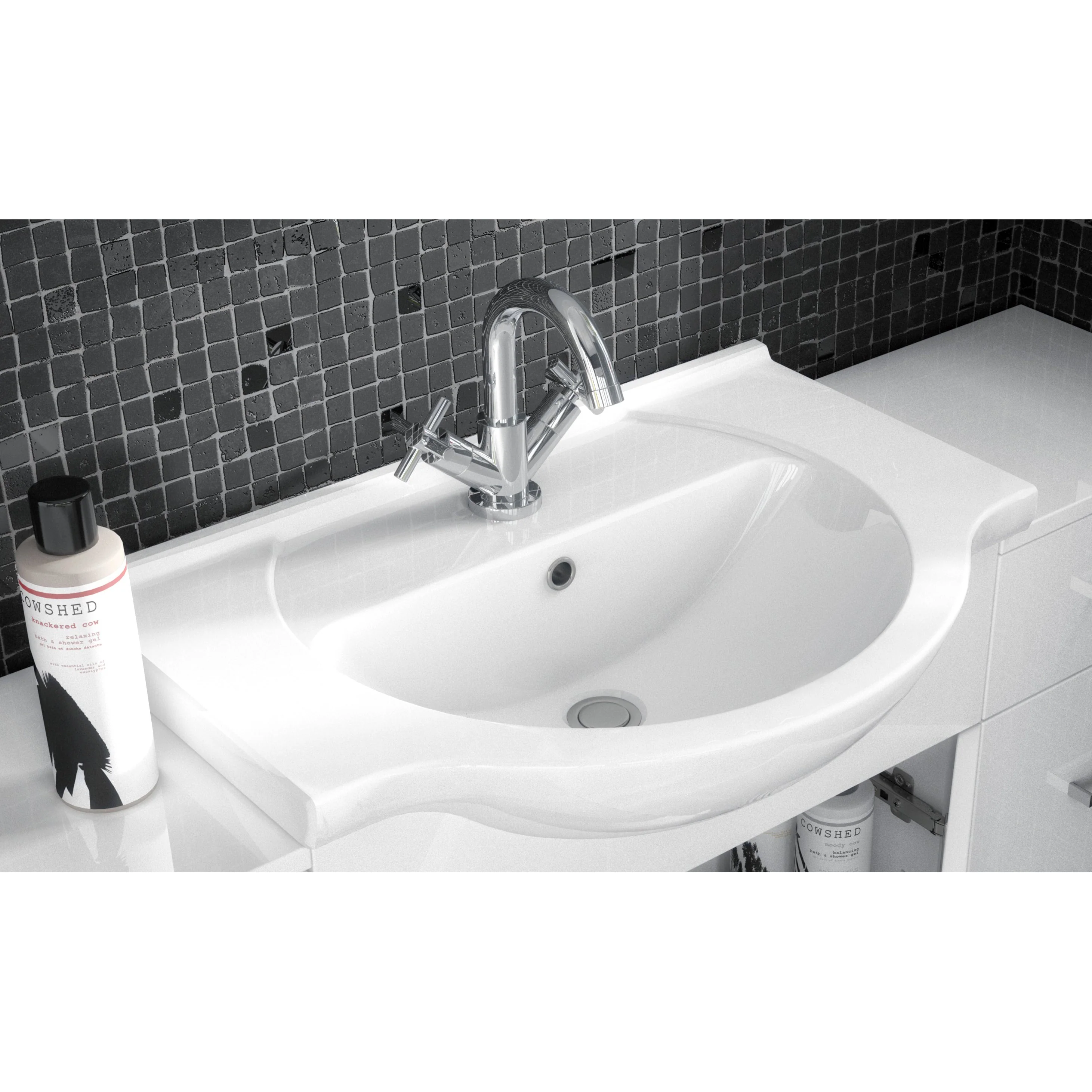 Nuie Mayford 450mm Floor Standing Cabinet & Round Basin - Gloss White - Image 5