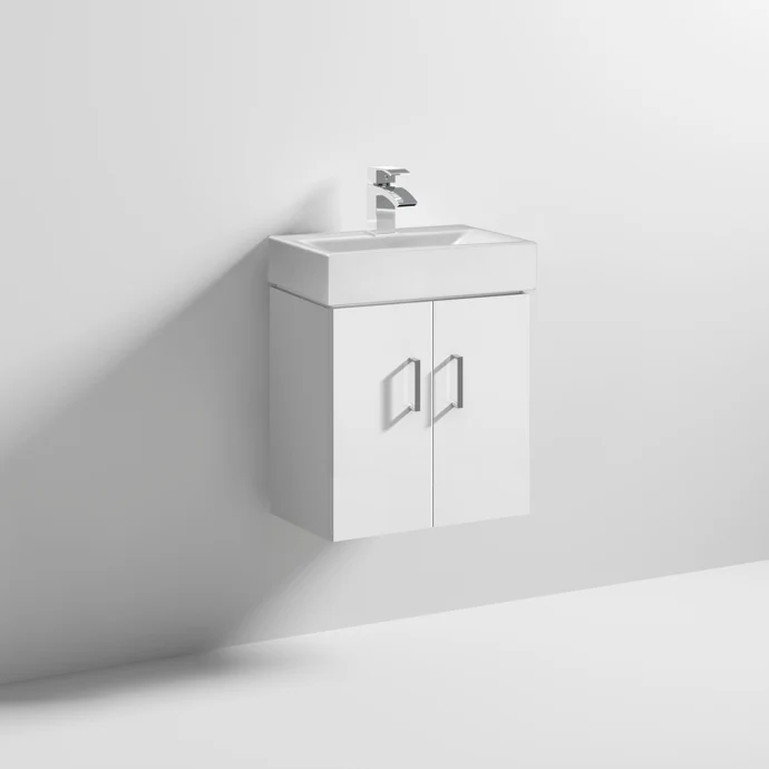 Nuie Mayford 450mm Wall Hung Basin Unit - Gloss White