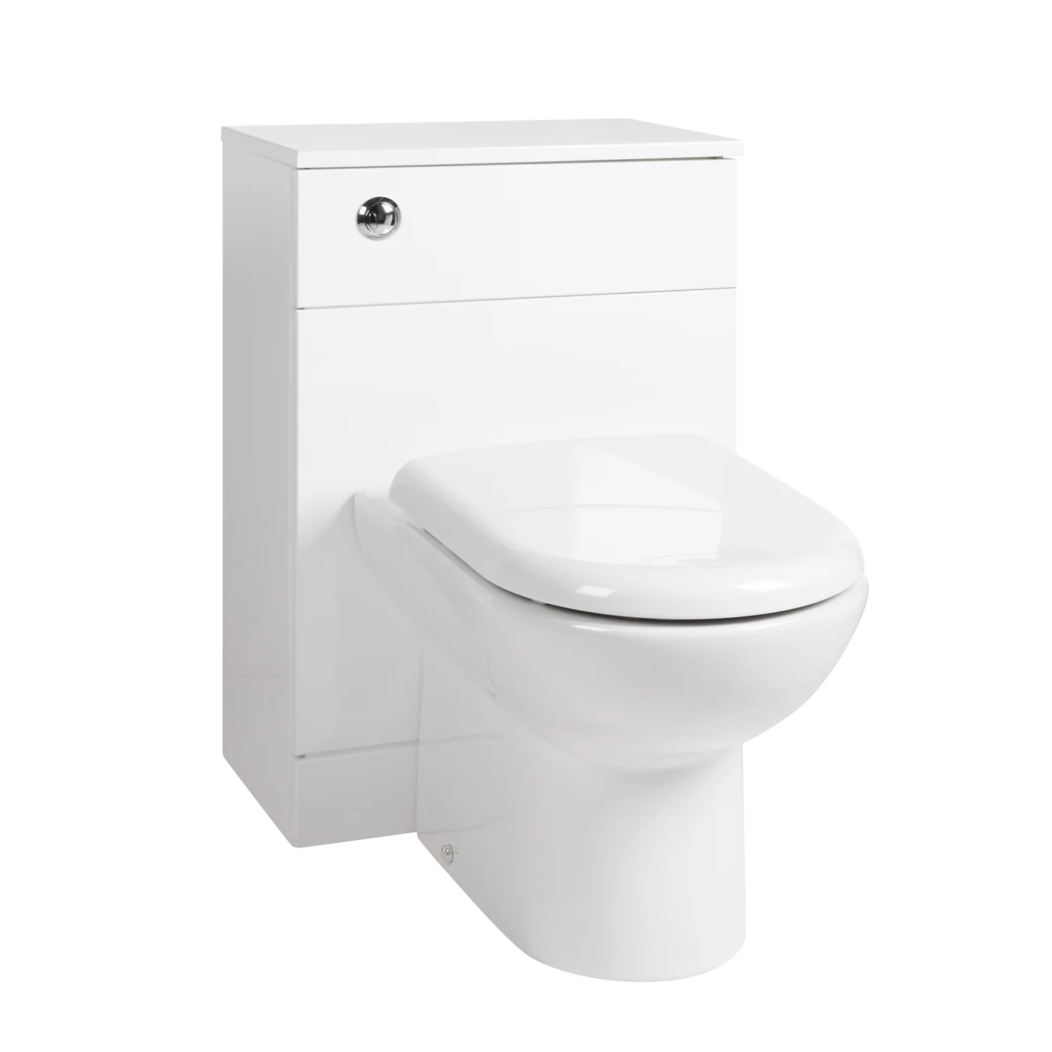 Nuie Mayford W600mm x D300mm WC Unit - Gloss White with Denver BTW Pan