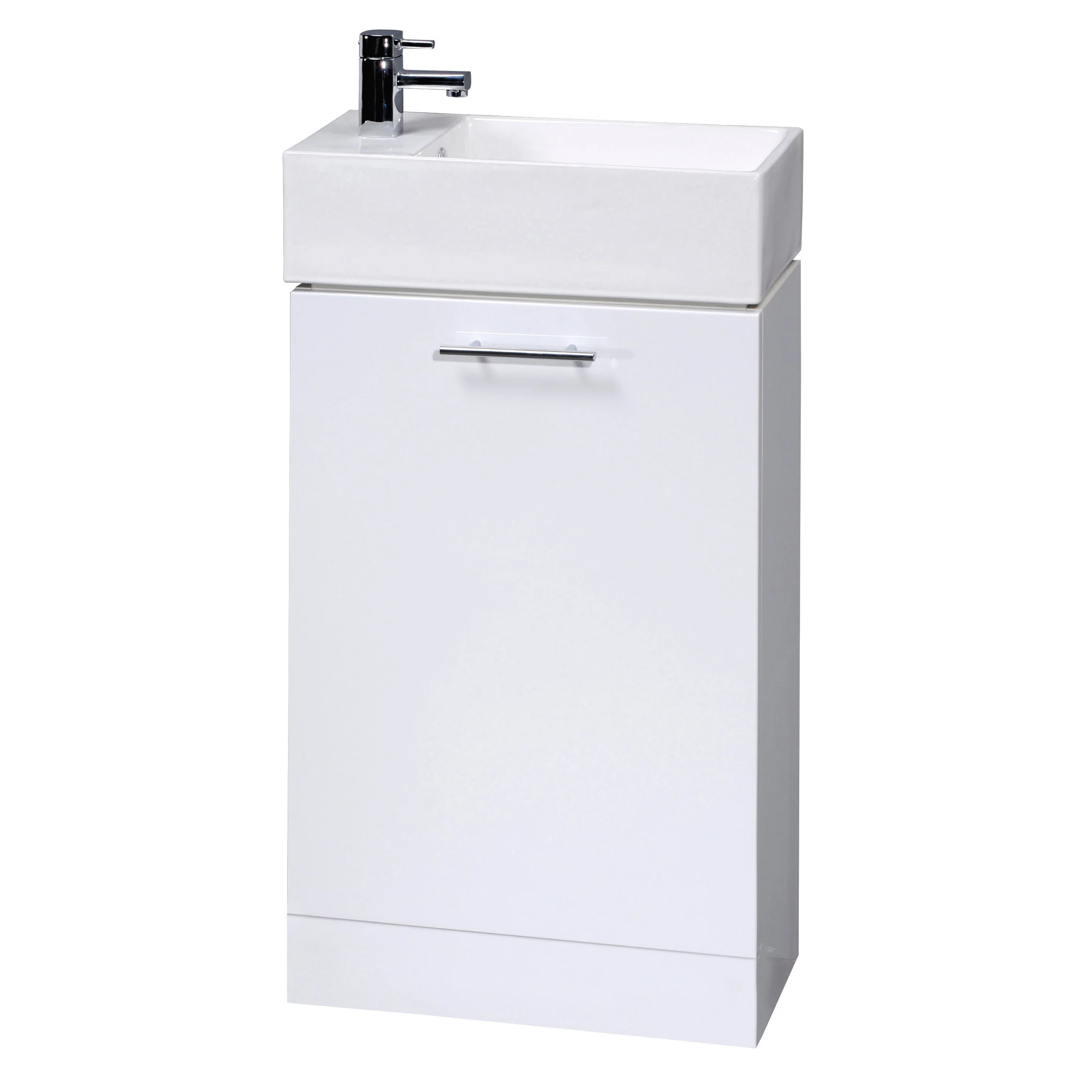 Nuie Mayford White Compact Cabinet & Basin - Gloss White