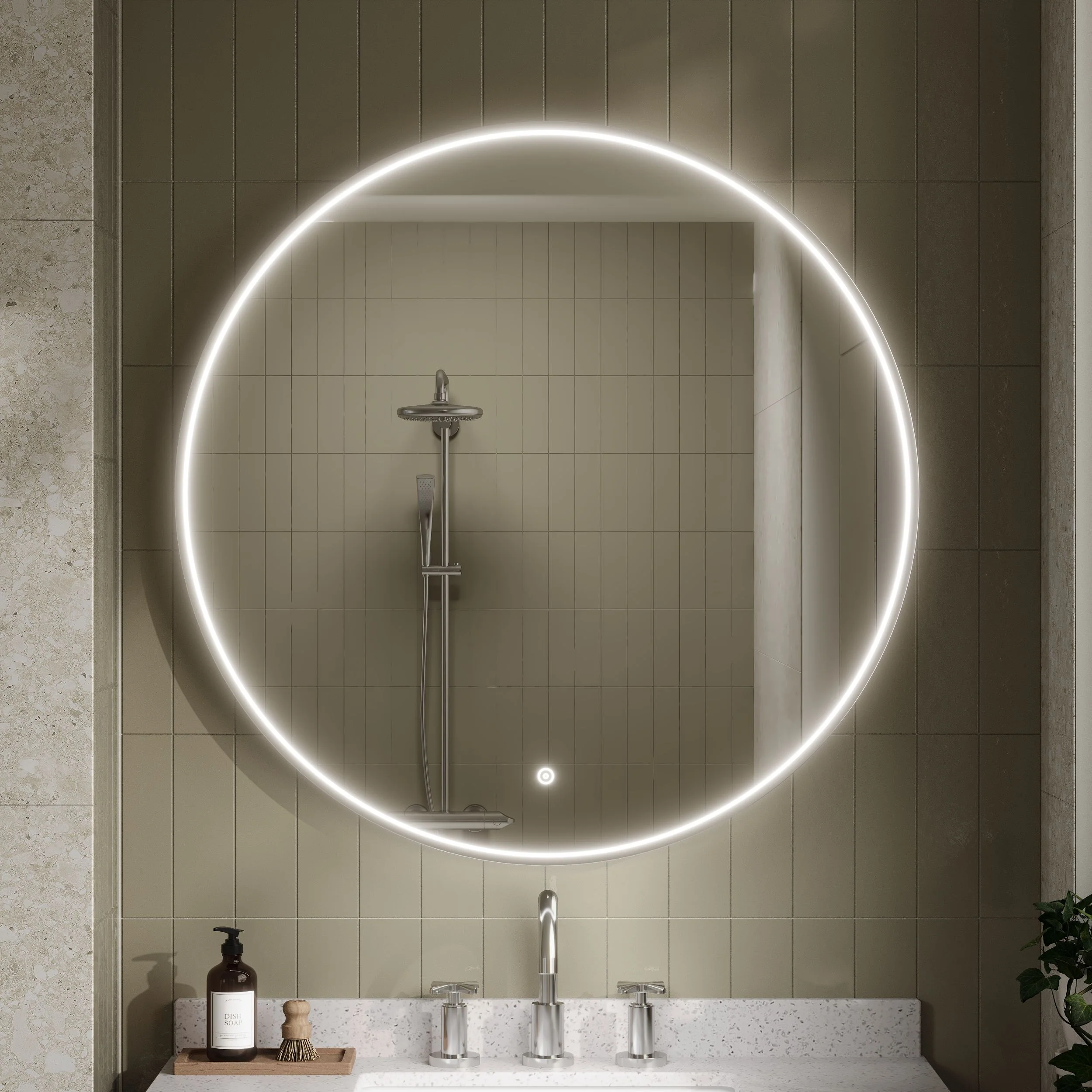 Nuie Mensa Inset Frame Led Mirror 800mm - Chrome
