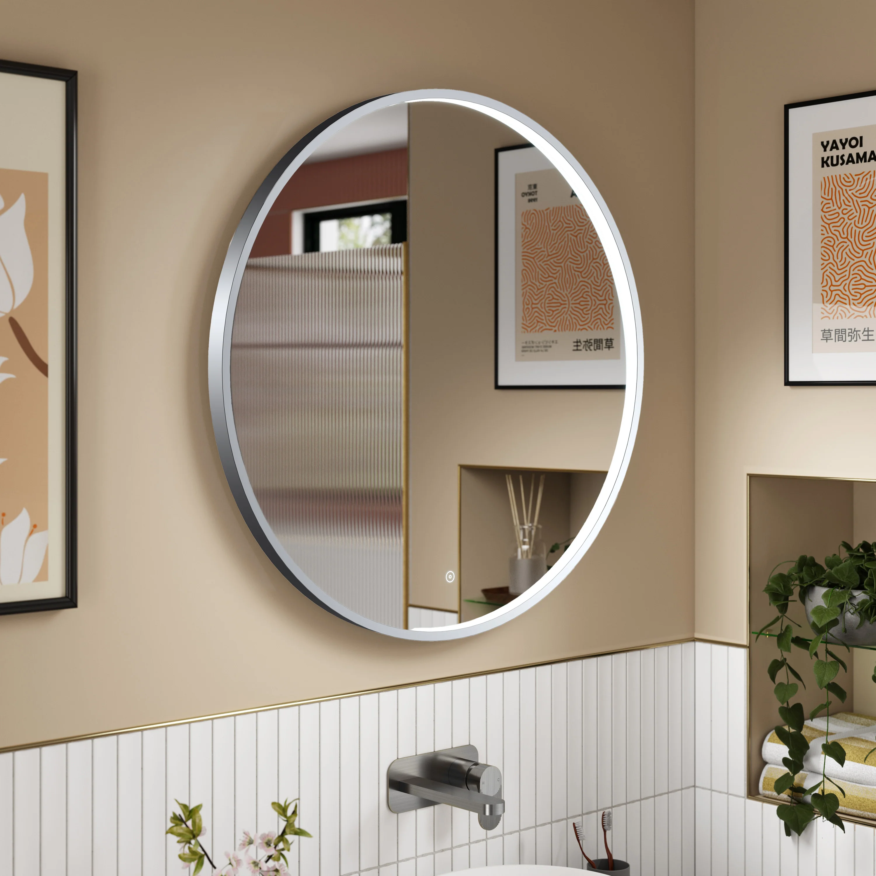 Nuie Mensa Inset Frame Led Mirror 800mm - Chrome - Image 2